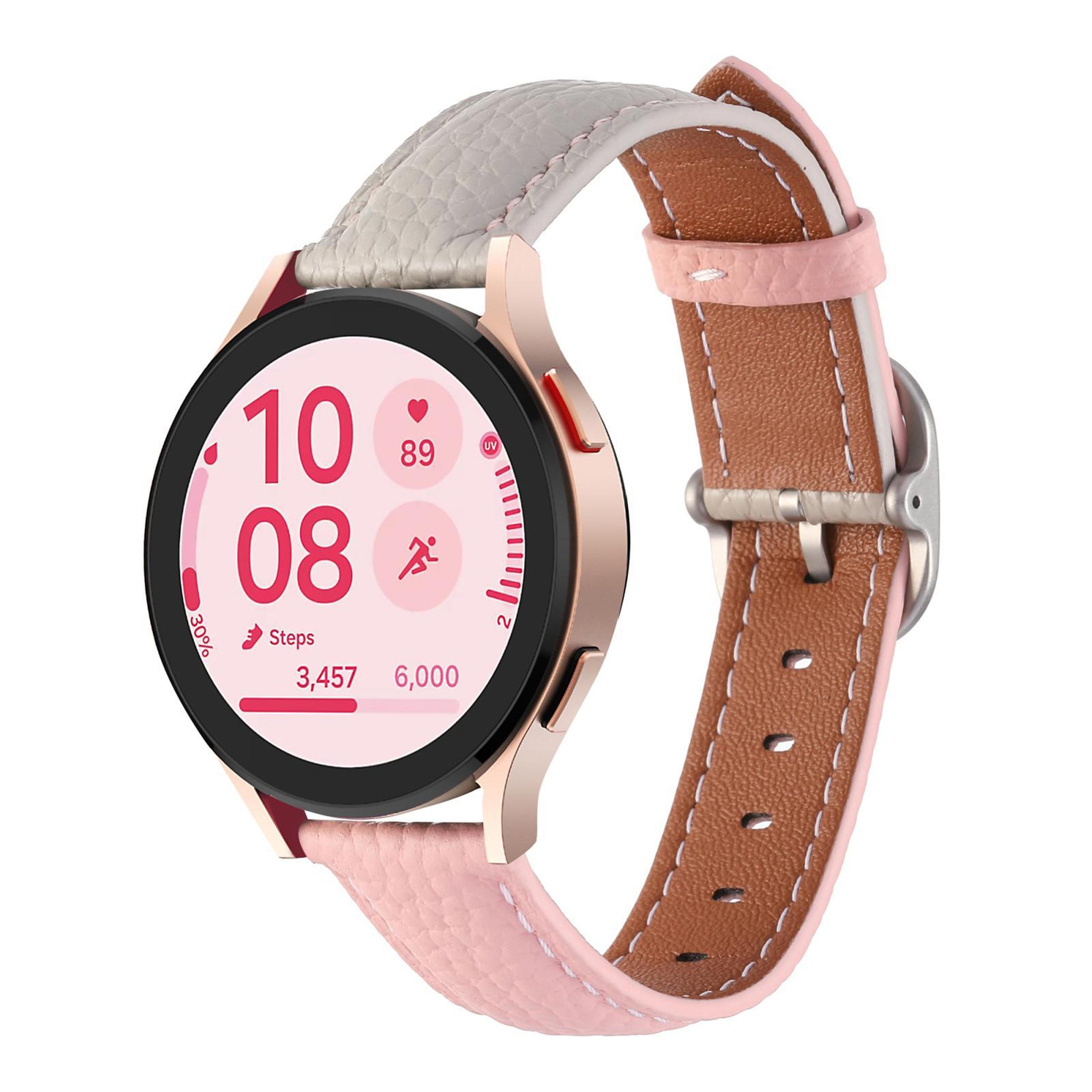 20mm genuine leather watch band litchi texture square buckle replacement strap