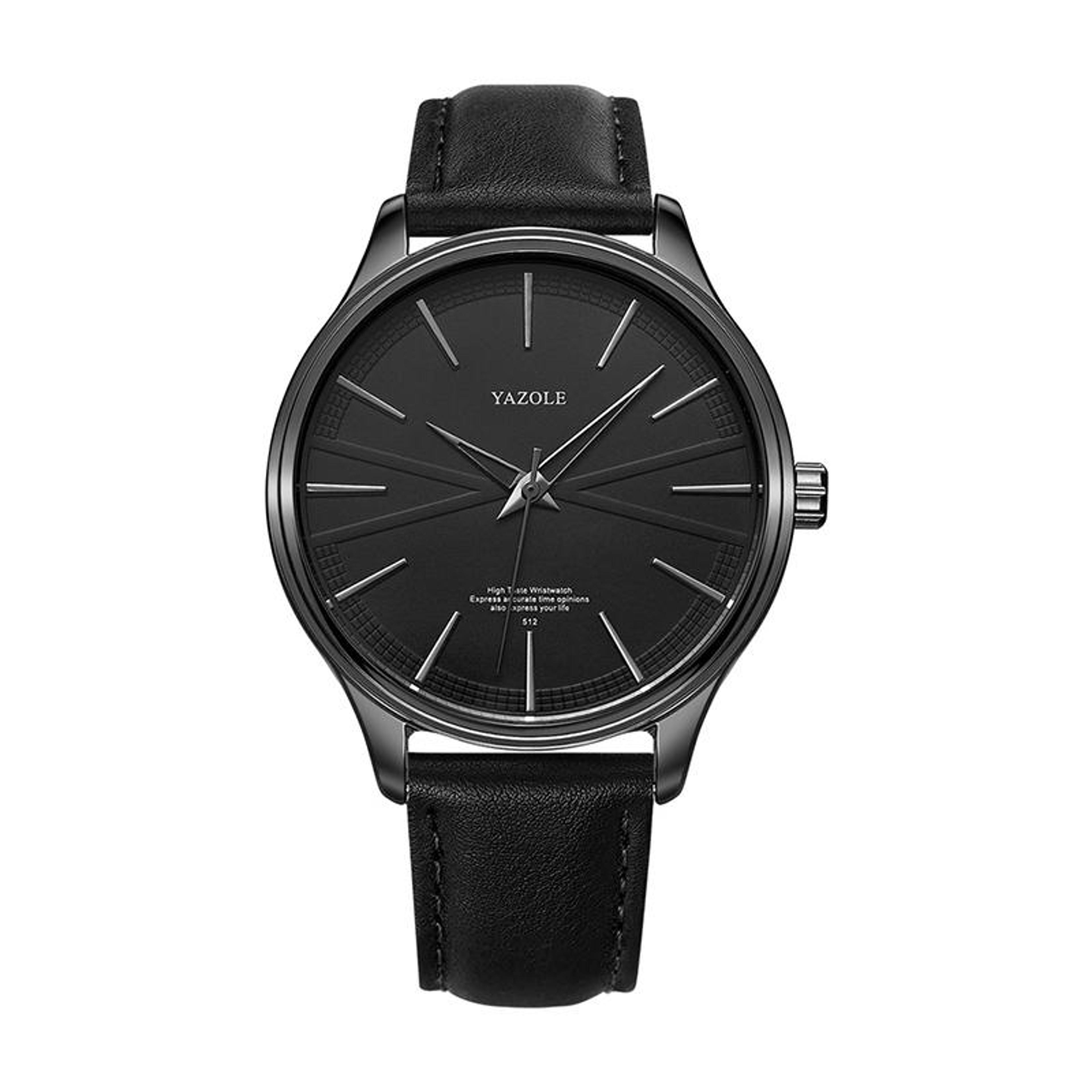 yazole 512 quartz mens watch casual leather strap watch with 3atm water resistance