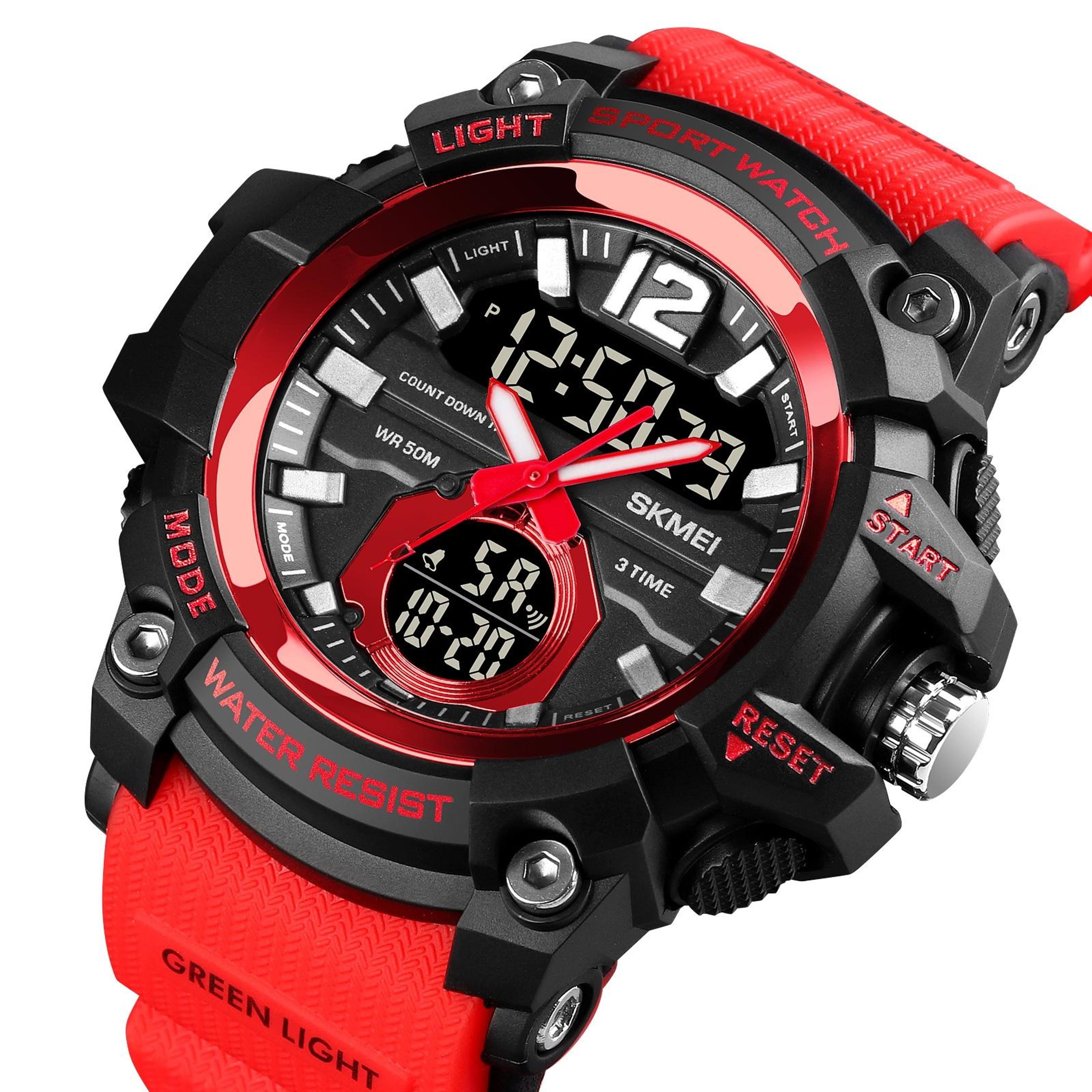 skmei 1725 digital sports watch triple time led waterproof wrist watch with countdown timer