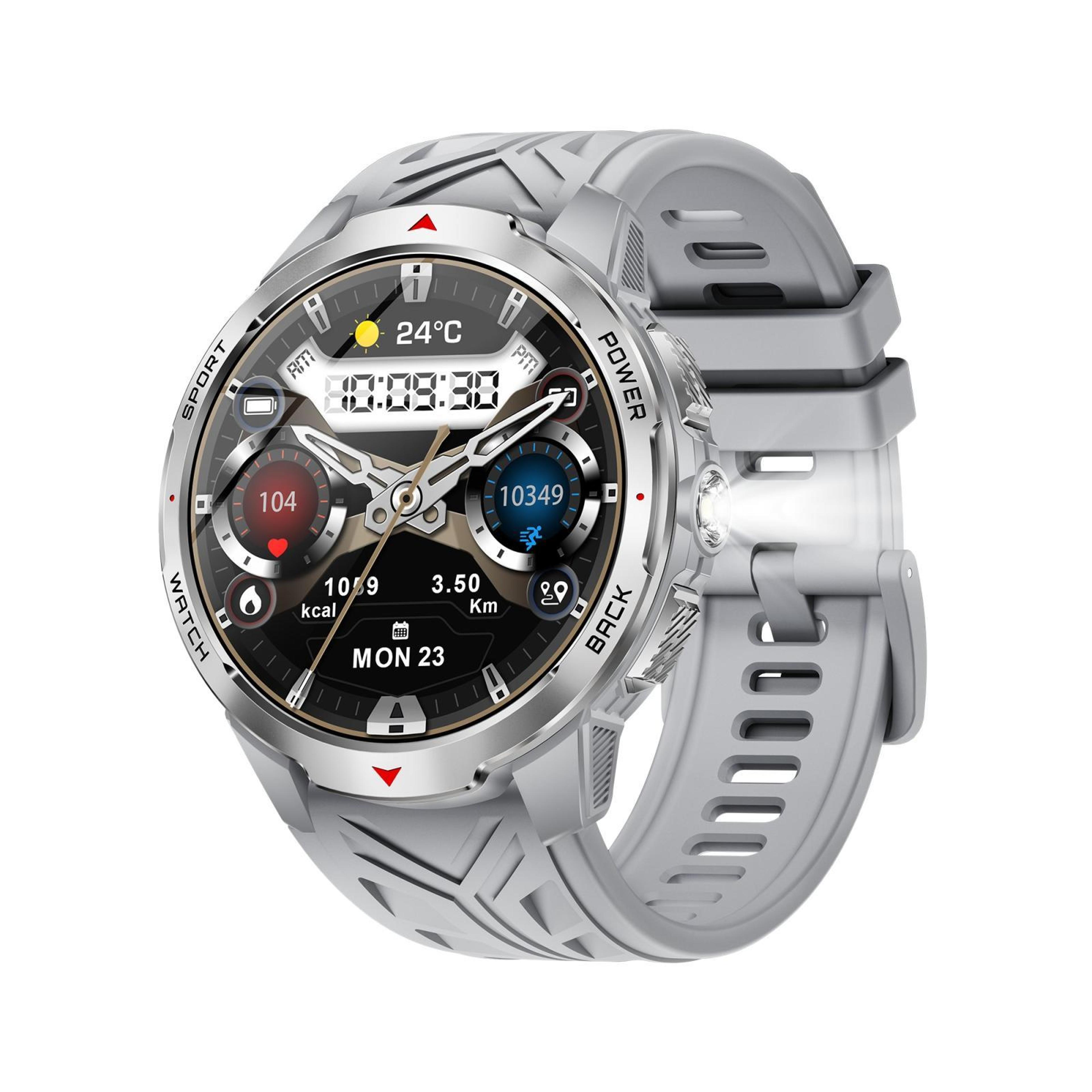 kt88 outdoor smart watch 1.7 inch tft display 3atm waterproof fitness tracker with flashlight