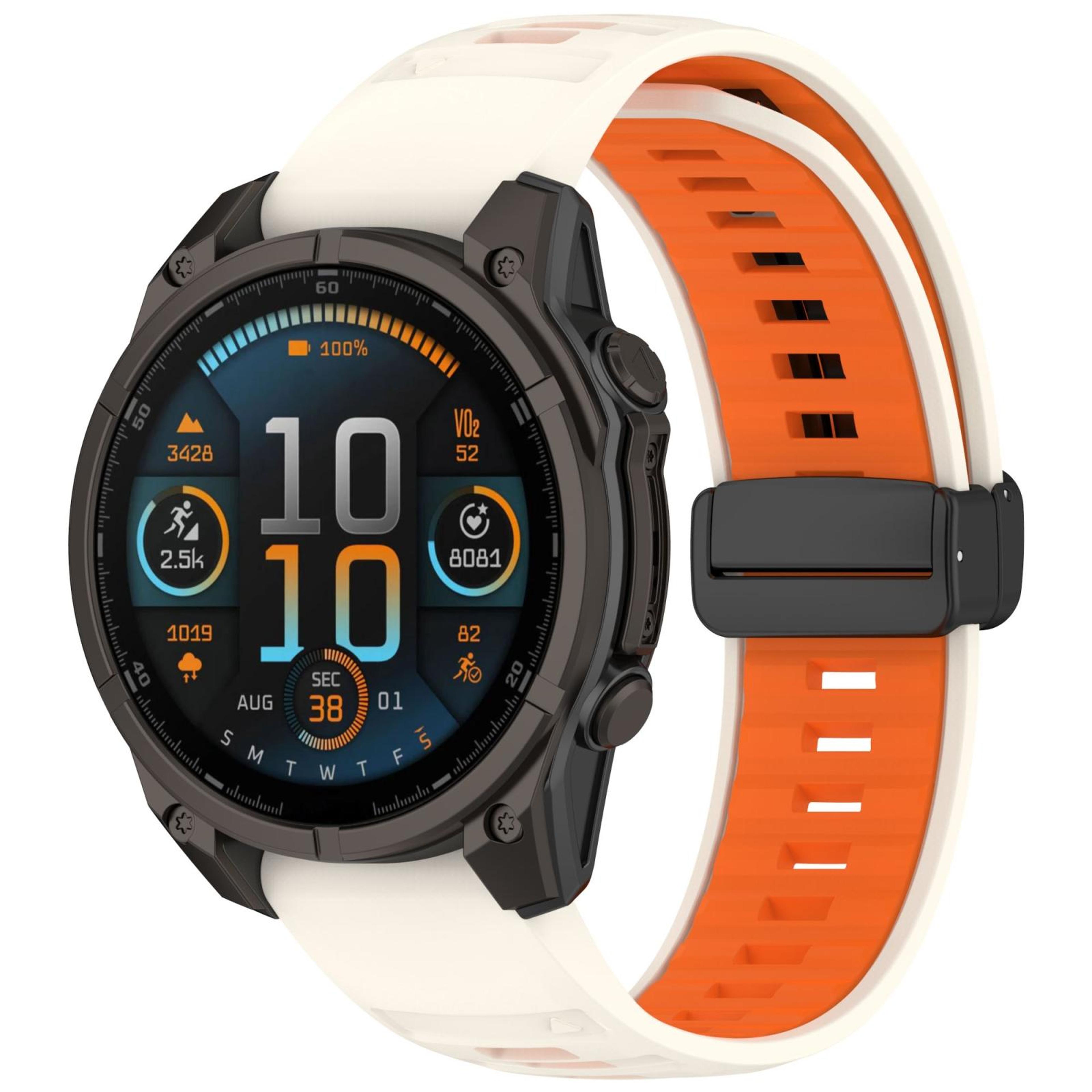 garmin fenix 8 amoled 51mm magnetic silicone watch band two color replacement watch strap