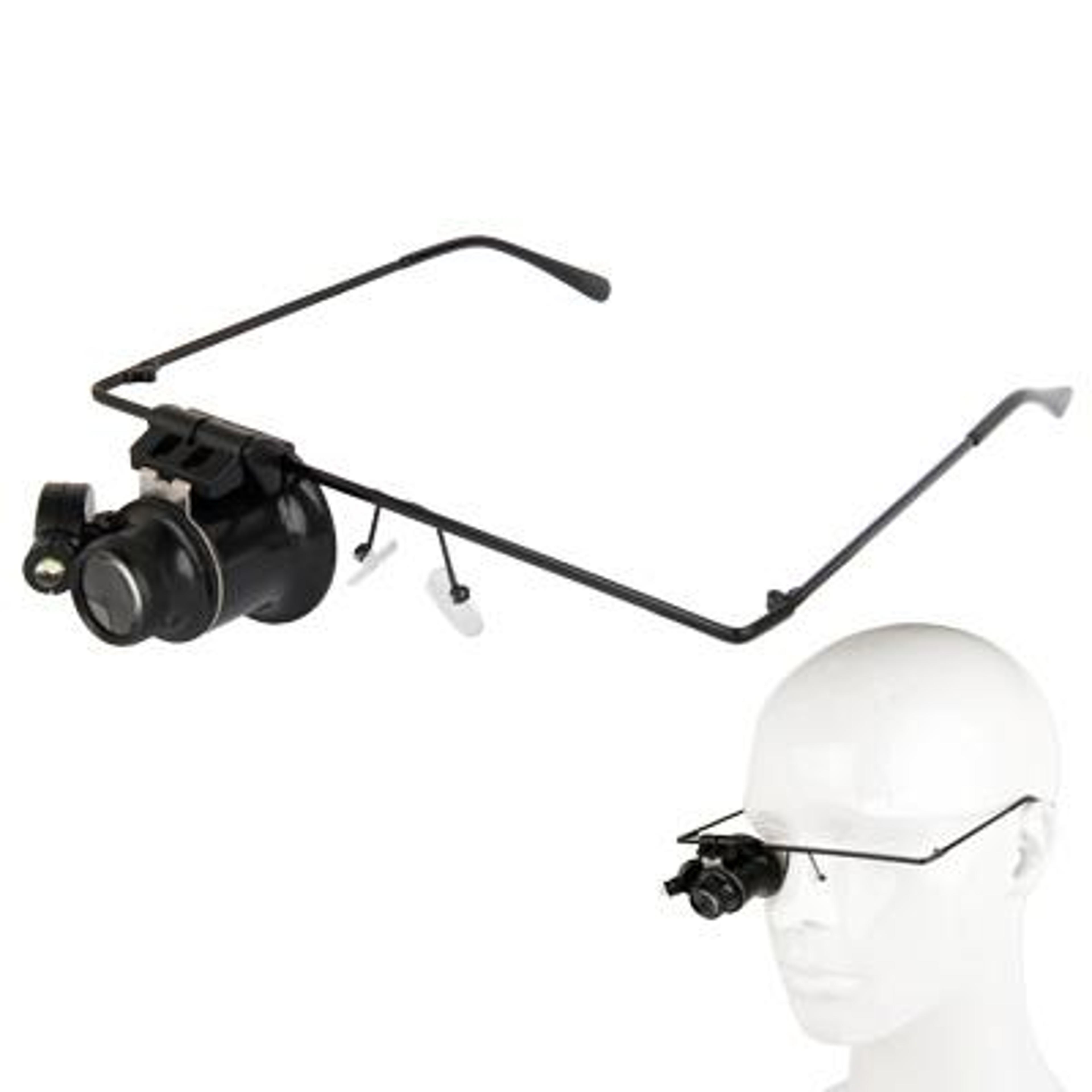 20x watch repair loupe glasses with led light hands free precision magnifier