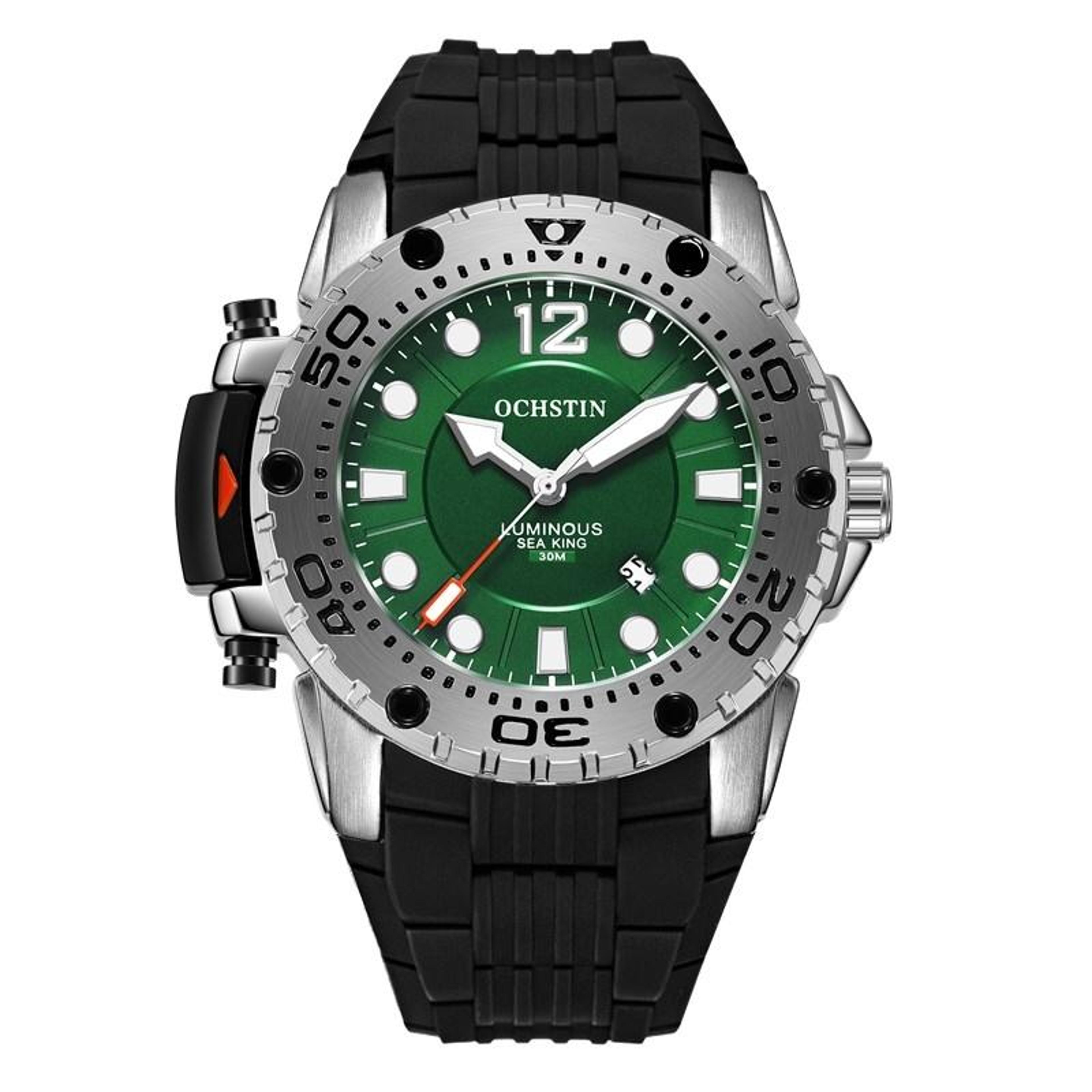 ochstin 6124 mens sports watch waterproof quartz watch with night light silicone strap