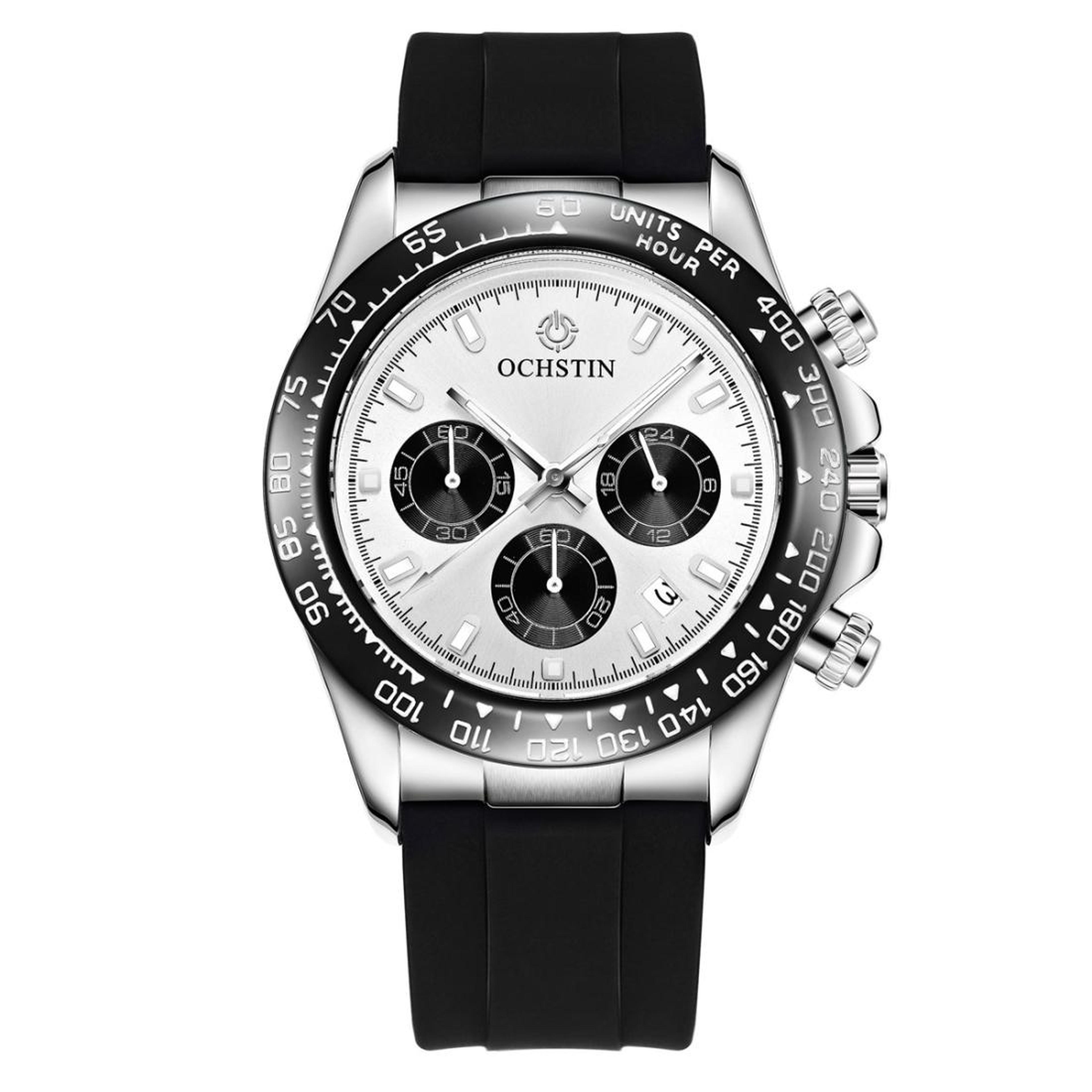 ochstin 6103 sports quartz watch waterproof mens silicone watch with chronograph and luminous display