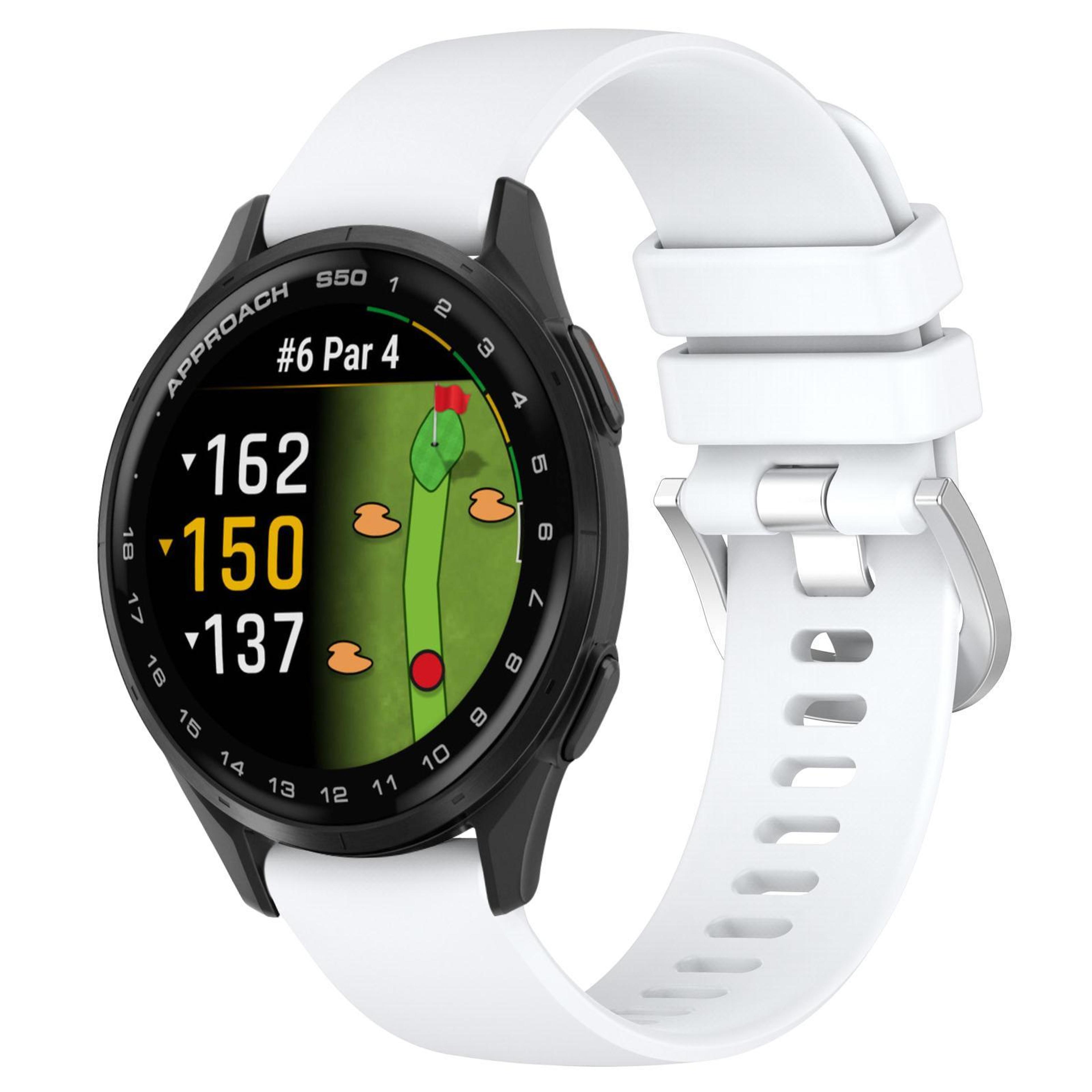 garmin approach s50 silicone watch band 20mm soft waterproof replacement strap with silver buckle