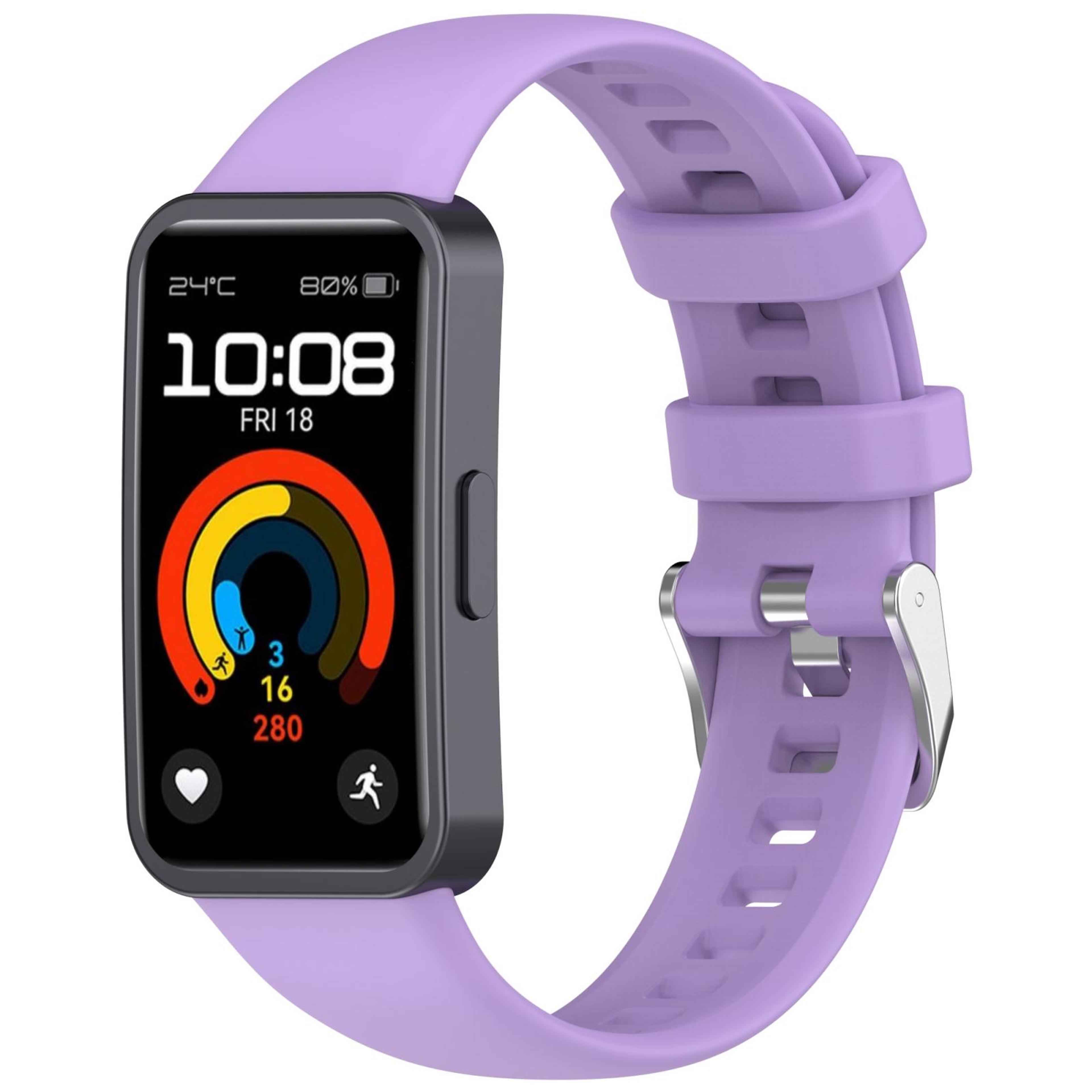 huawei band 10 9 8 silicone watch band soft replacement strap with silver buckle