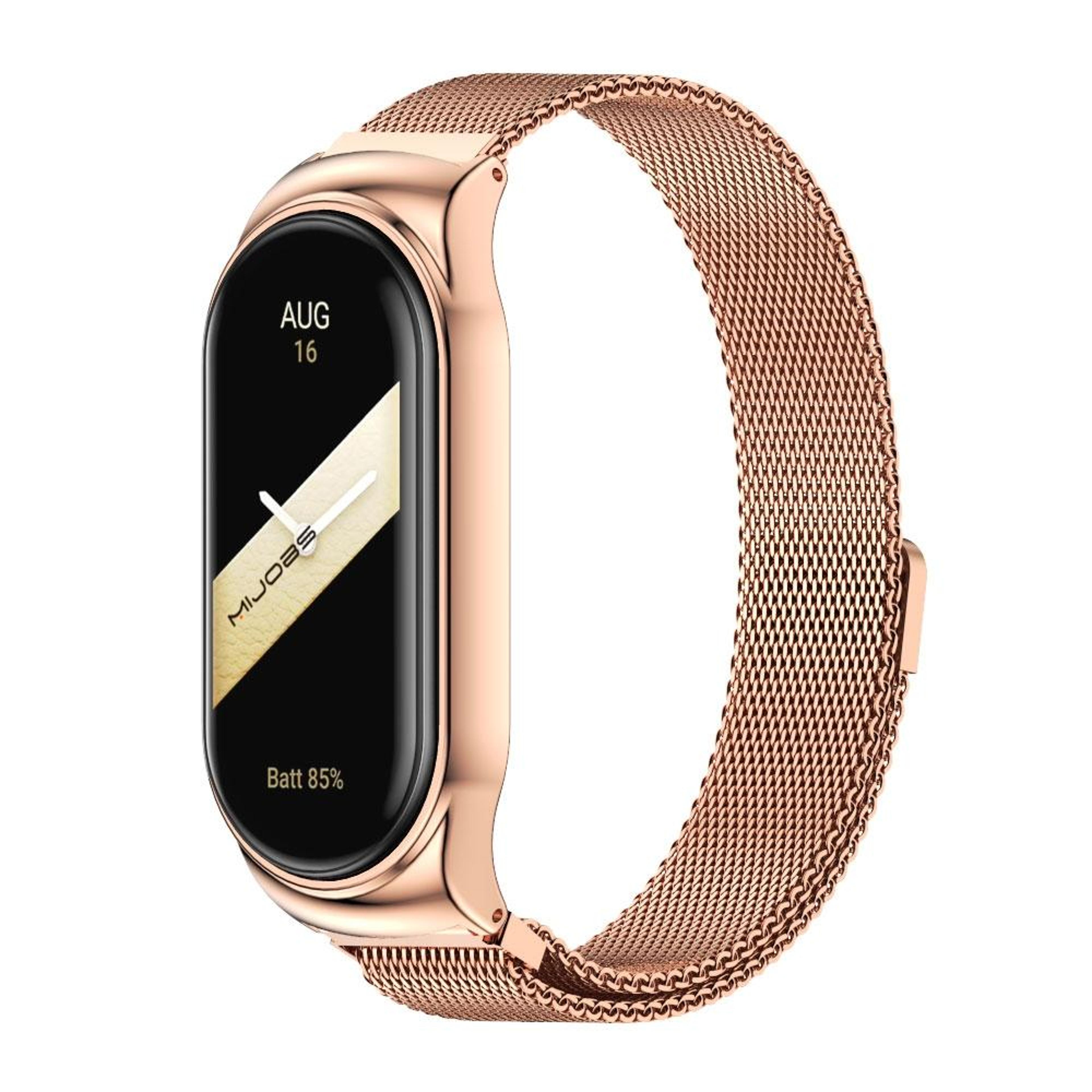 mijobs milanese magnetic stainless steel watch band case for xiaomi mi band 8 9