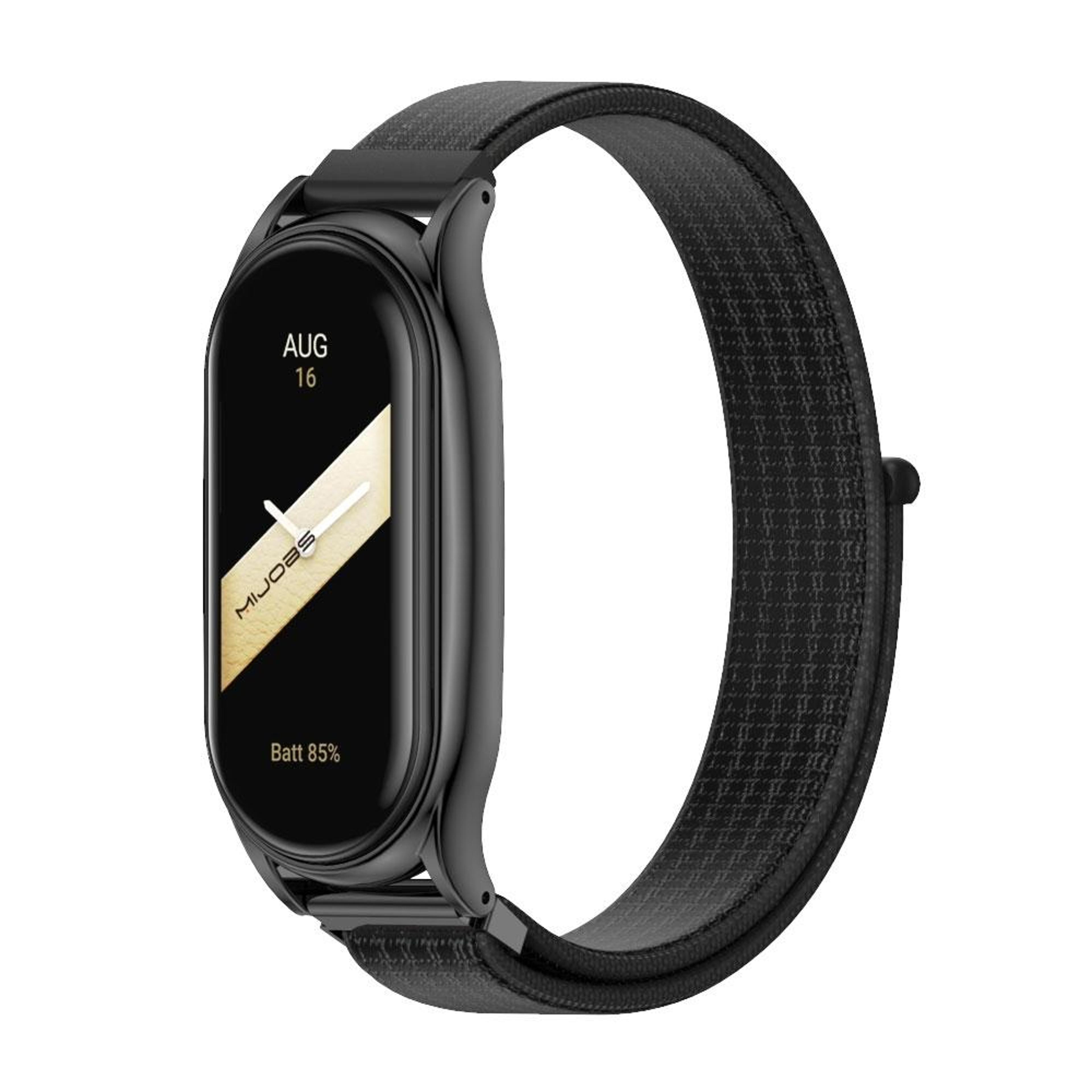 breathable nylon loop watch band with metal case for xiaomi mi band 8 / 9