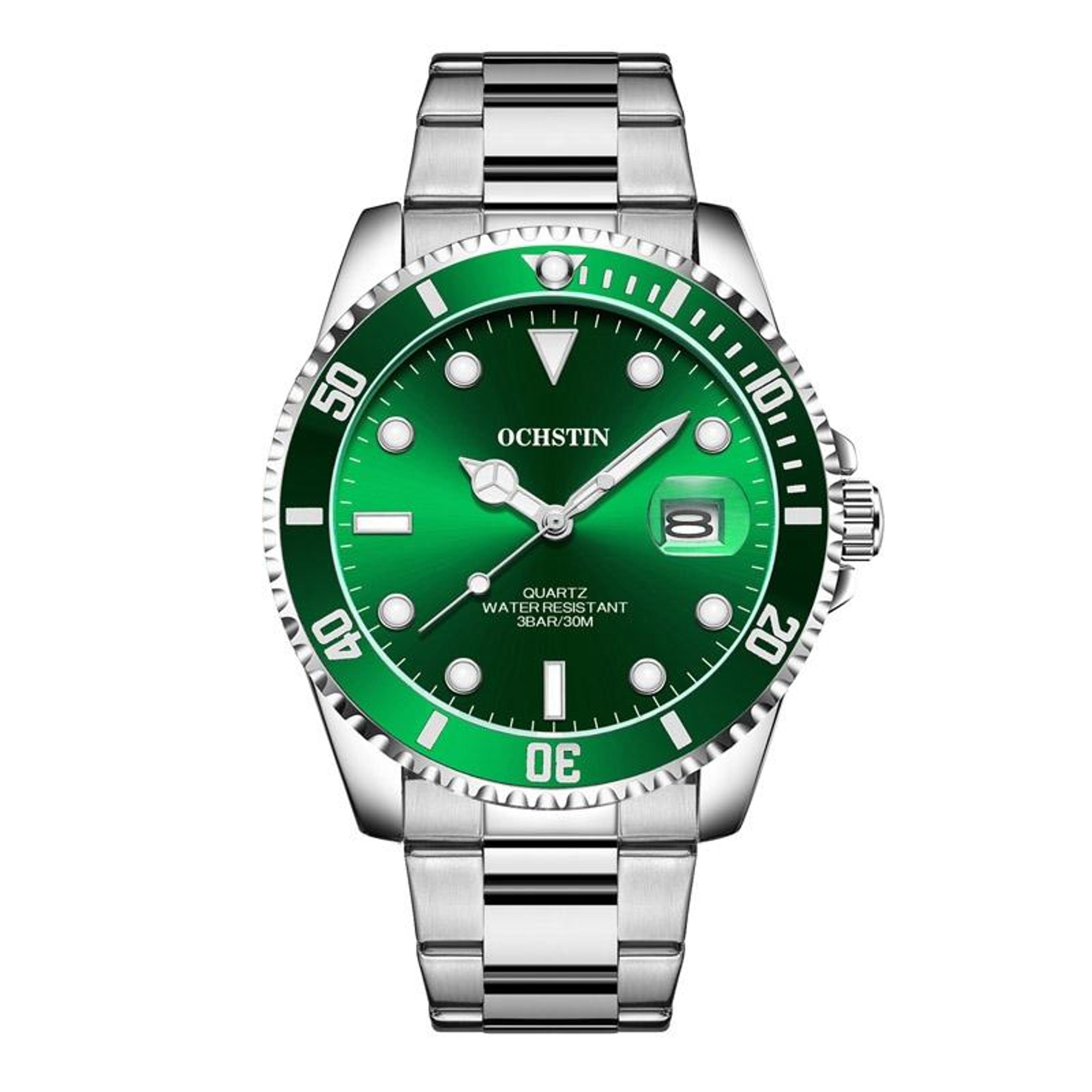 ochstin executive waterproof luminous steel strap men watch