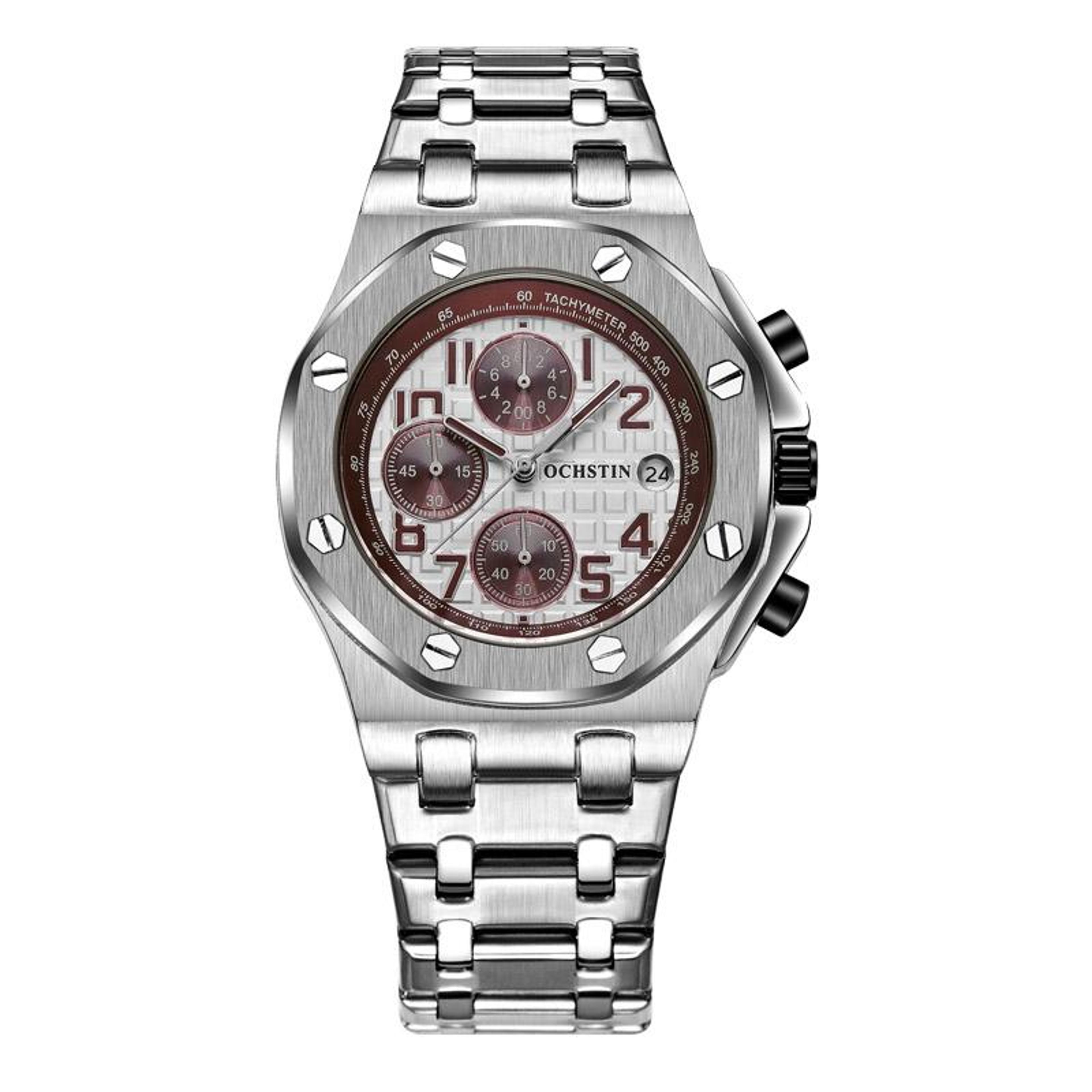 ochstin 6100d mens luminous quartz stainless steel watch