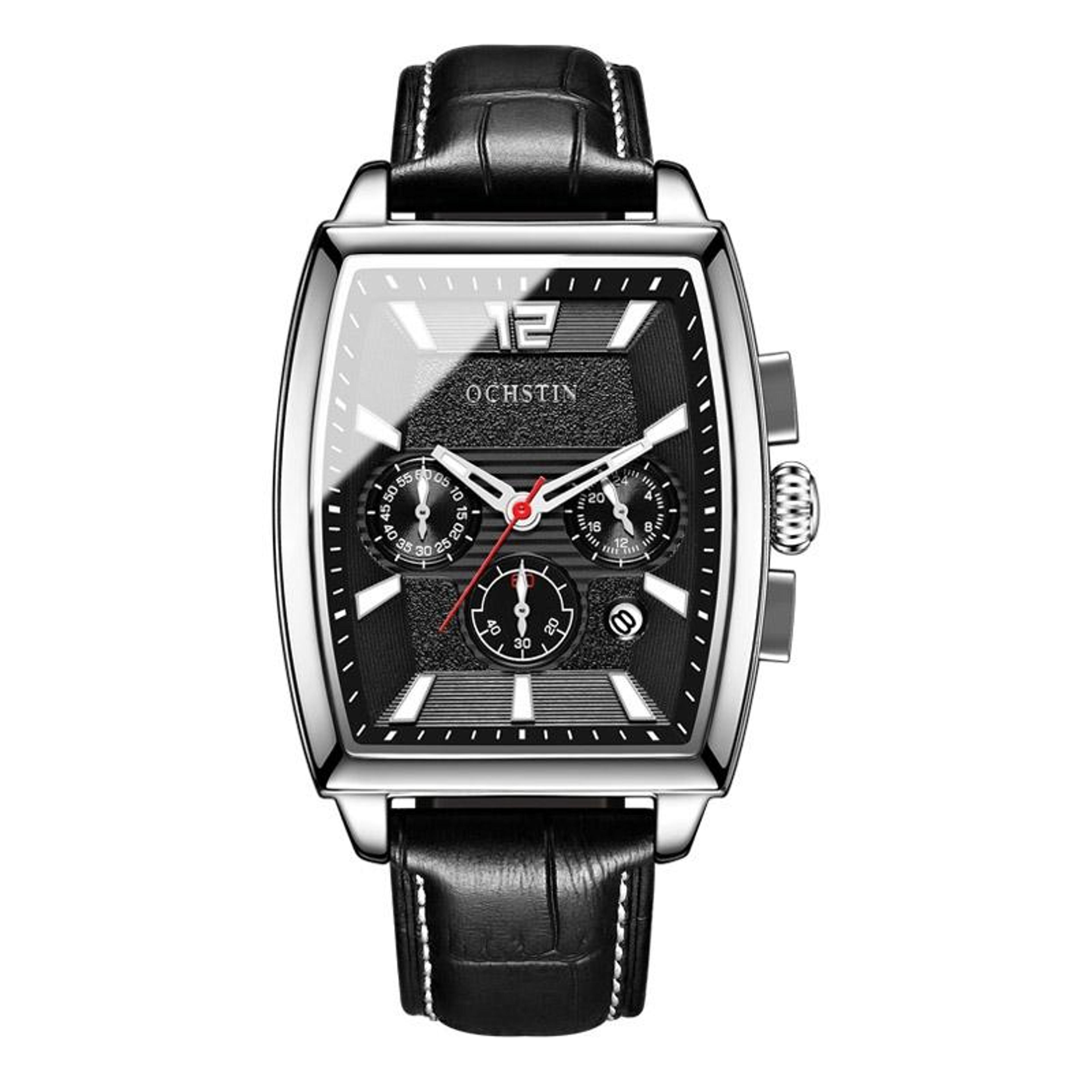 ochstin classic leather quartz watch waterproof luminous mens timepiece