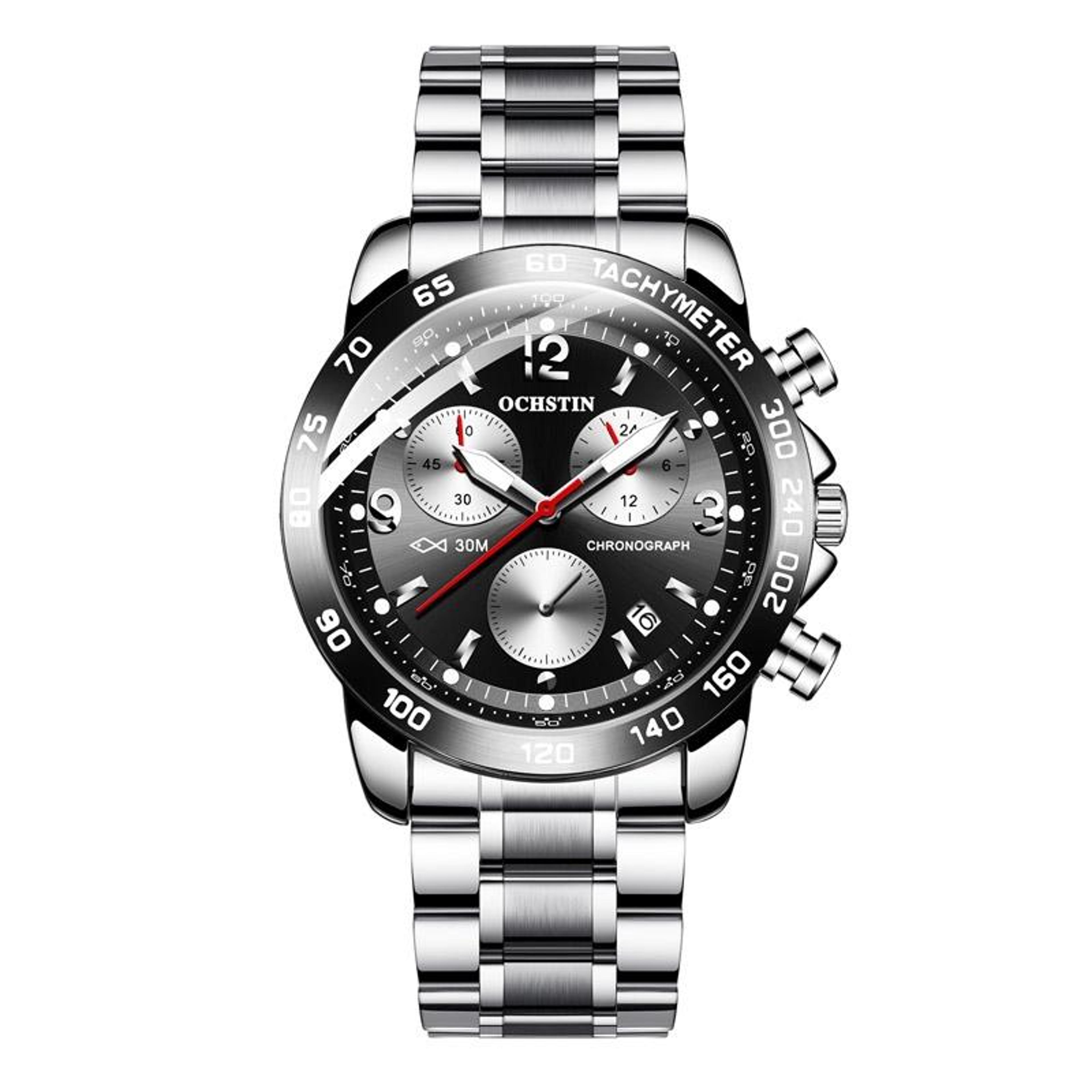 ochstin 6123b mens quartz watch stainless steel waterproof luminous watch