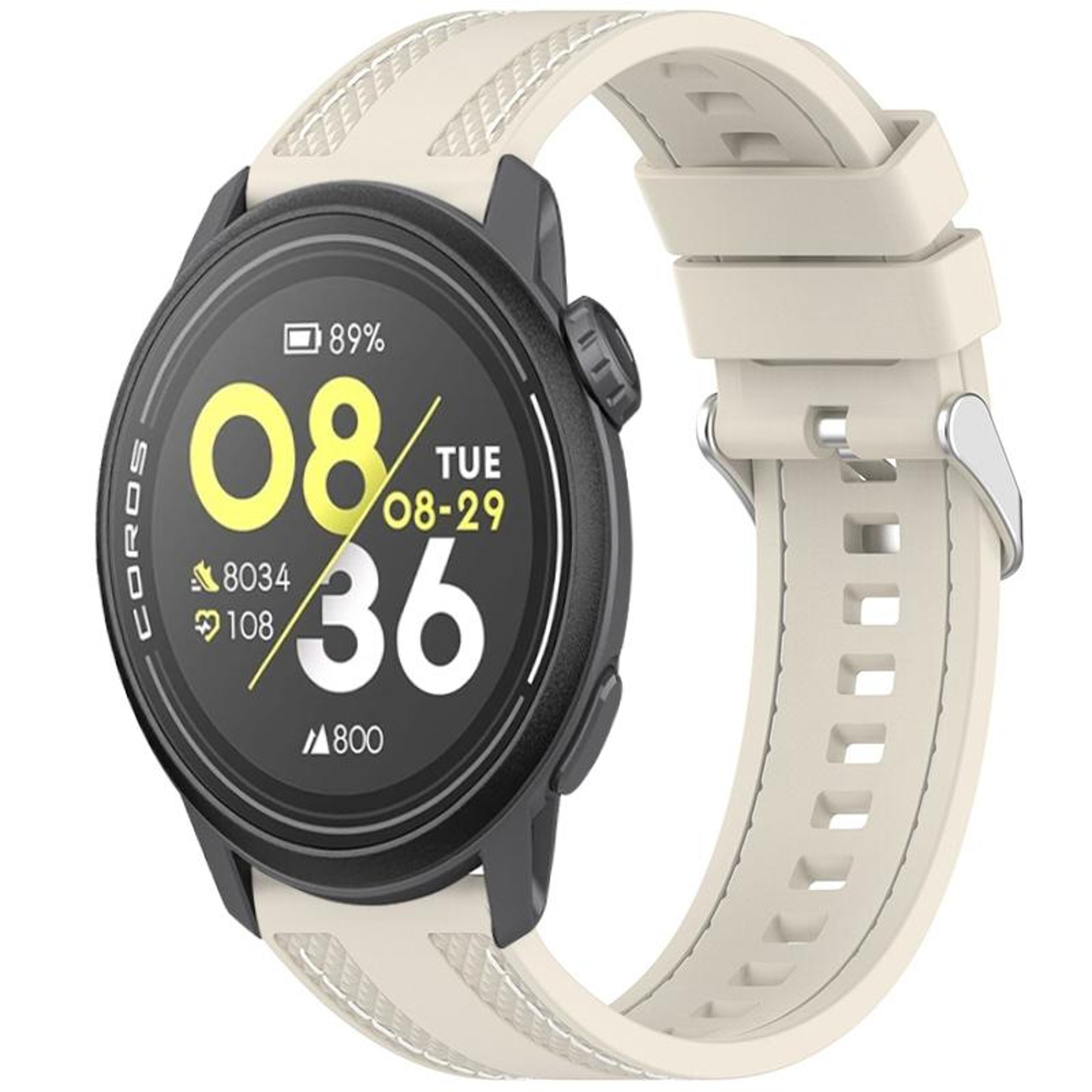 durable coros pace 3 silicone watch band with two side stitching & quick release watch strap design