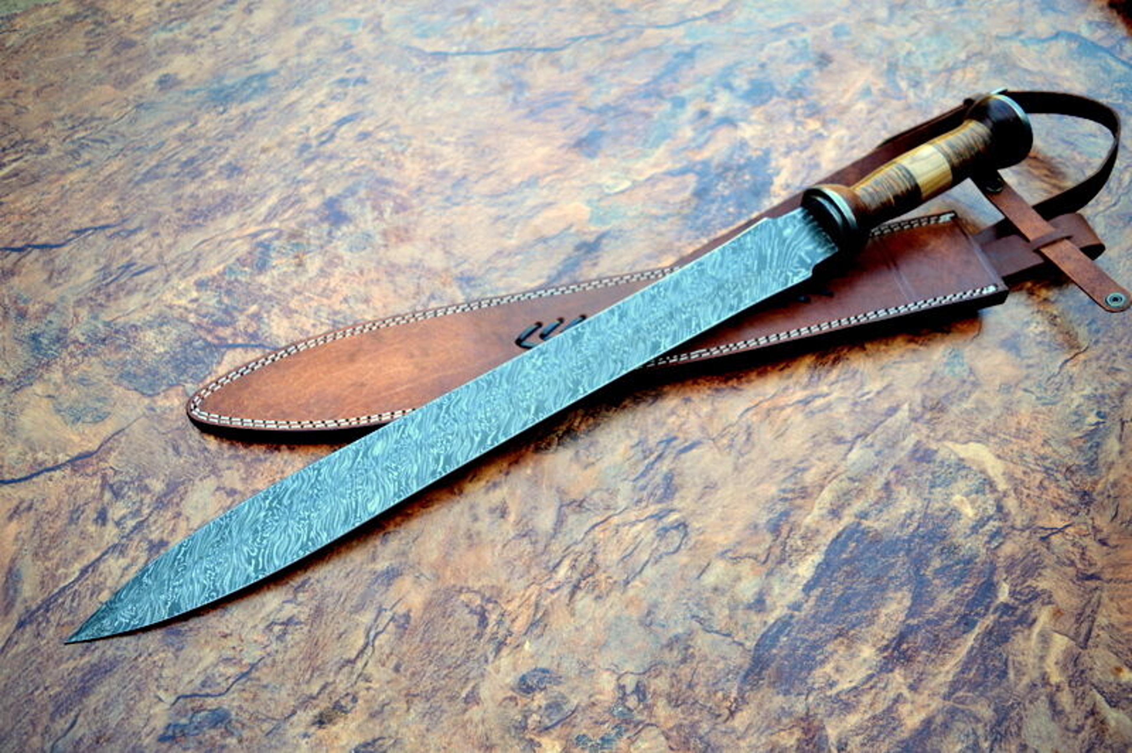 beautifull damascus viking sword , viking sword , handmade sword ,