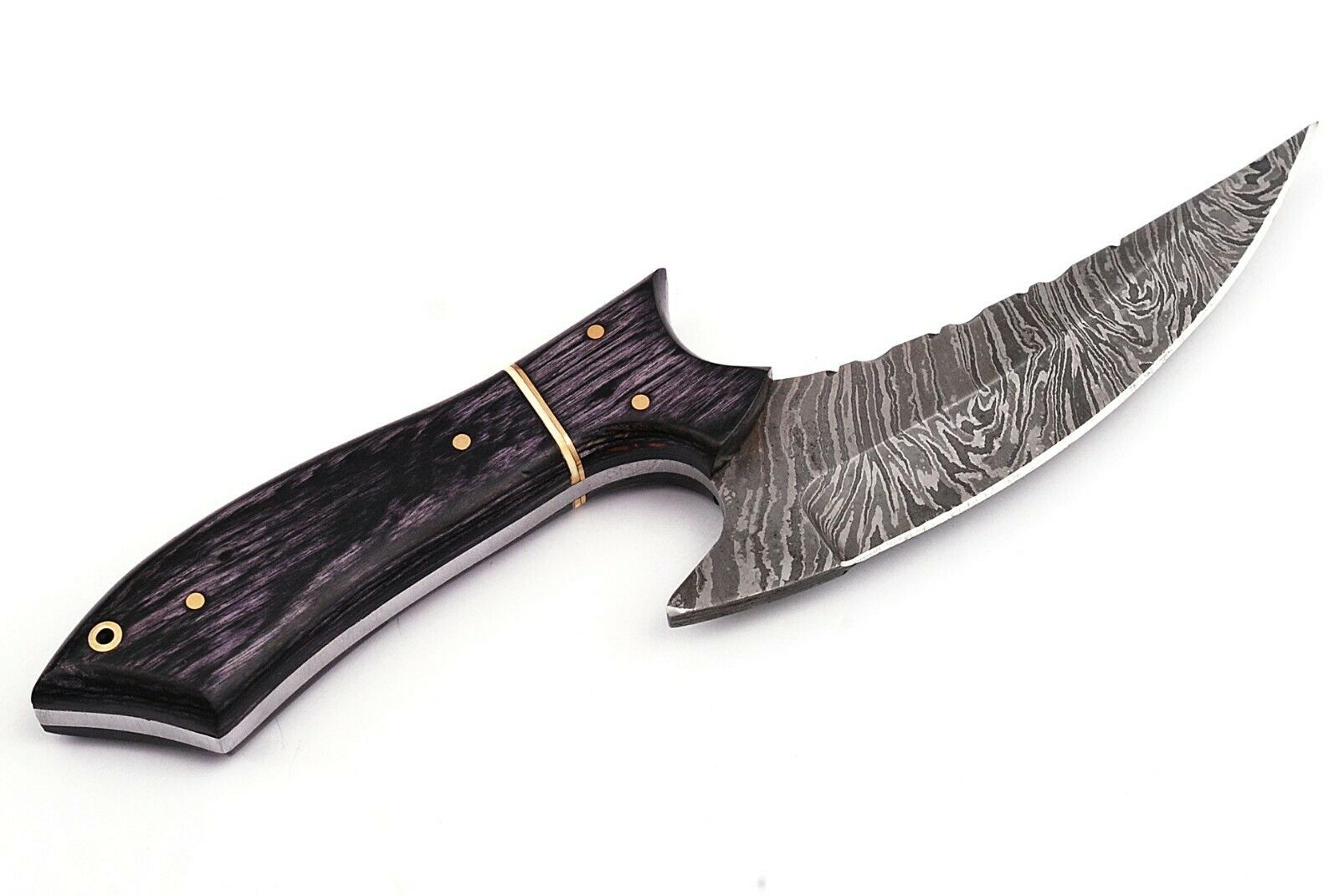 beautifull damascus steel hunting knife fixed blade knife, wood handle,