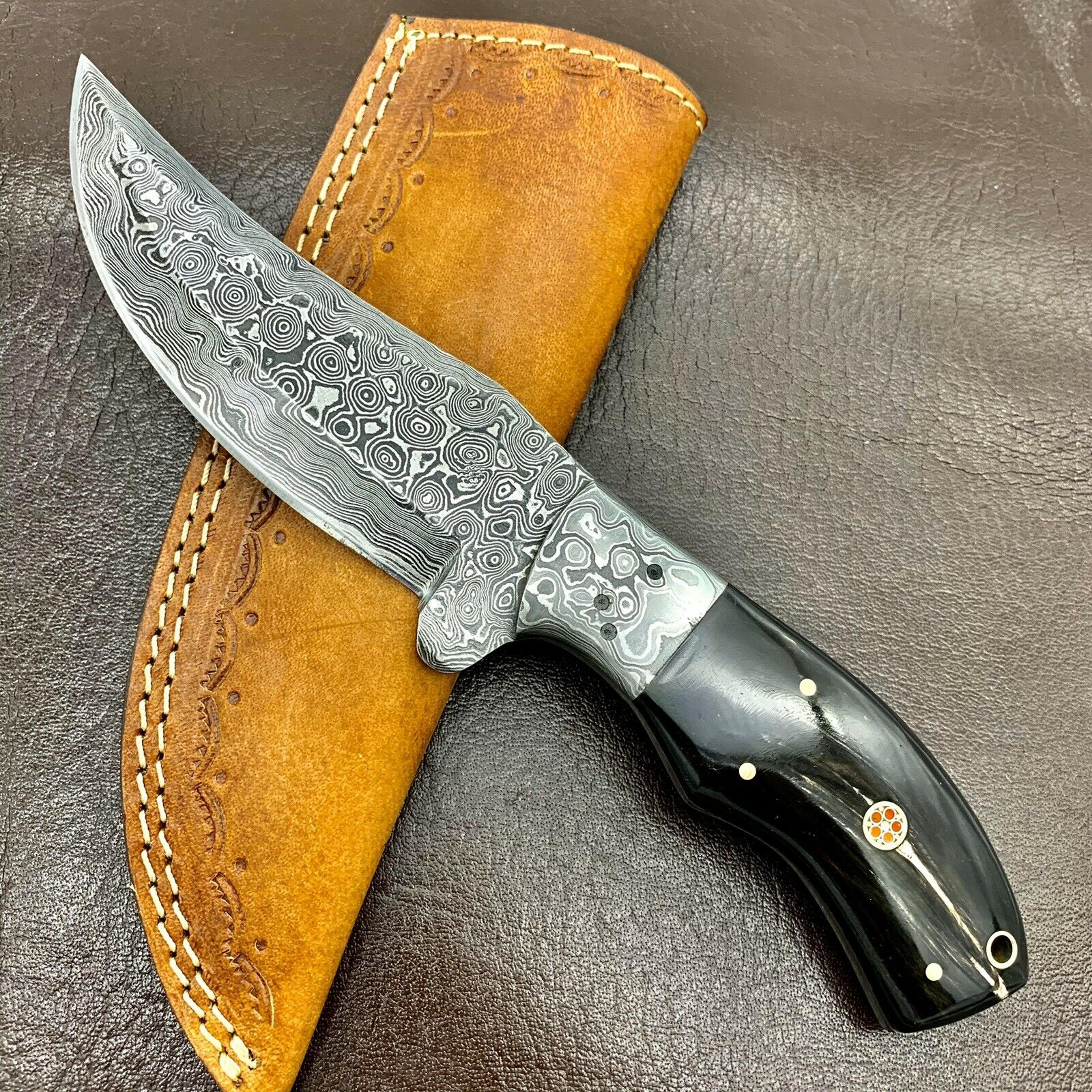 custom hand made damascus hunting knife survival knife fixed blade knife,