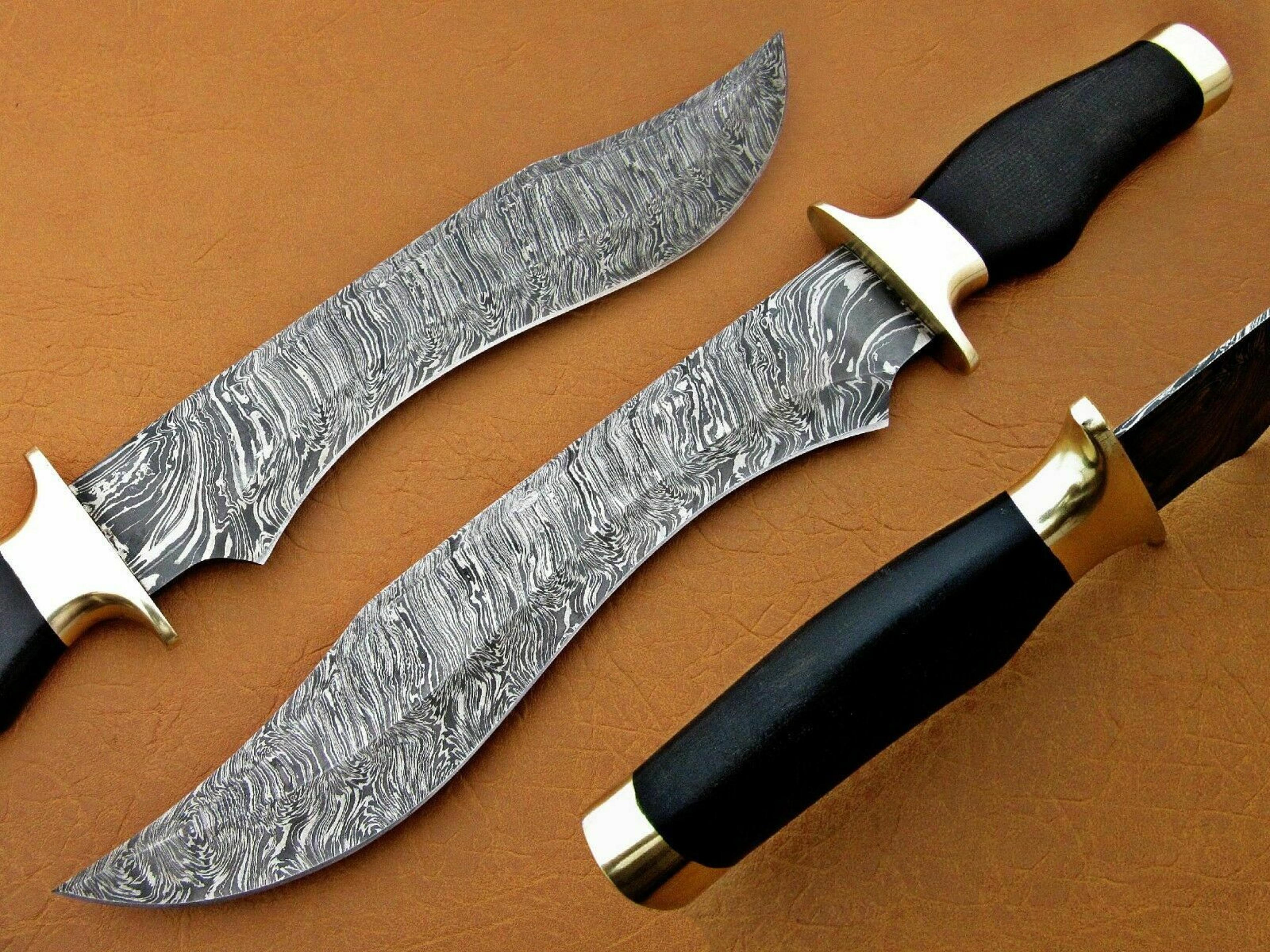 custom handmade fabolous damascus steel bowie knife fixed blade knife,
