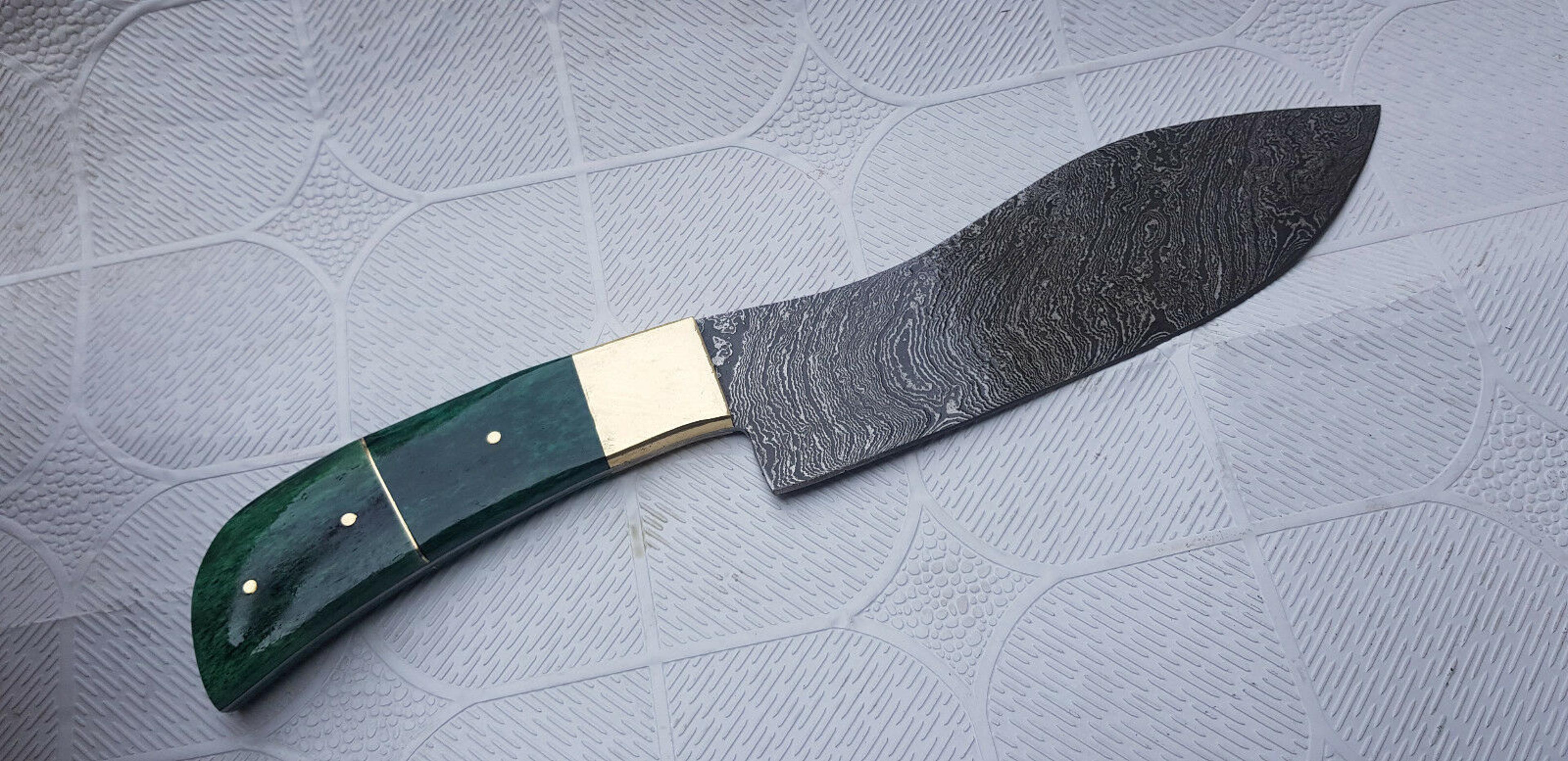 custom hand made moqen's damscus steel kitchen knife fixed blade knife,