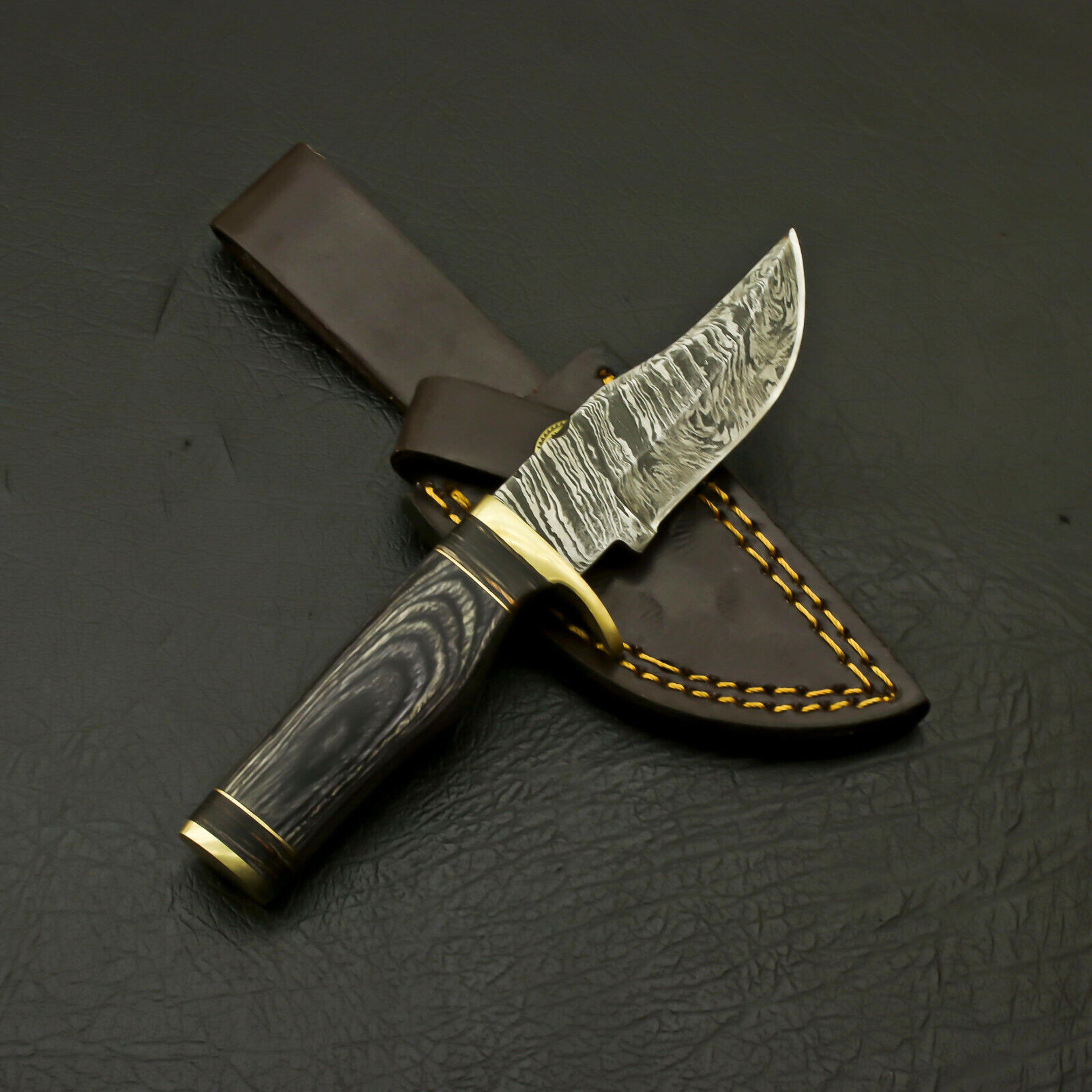 fabolous custom hand forged damascus hunting skinning knife fixed blade knife,