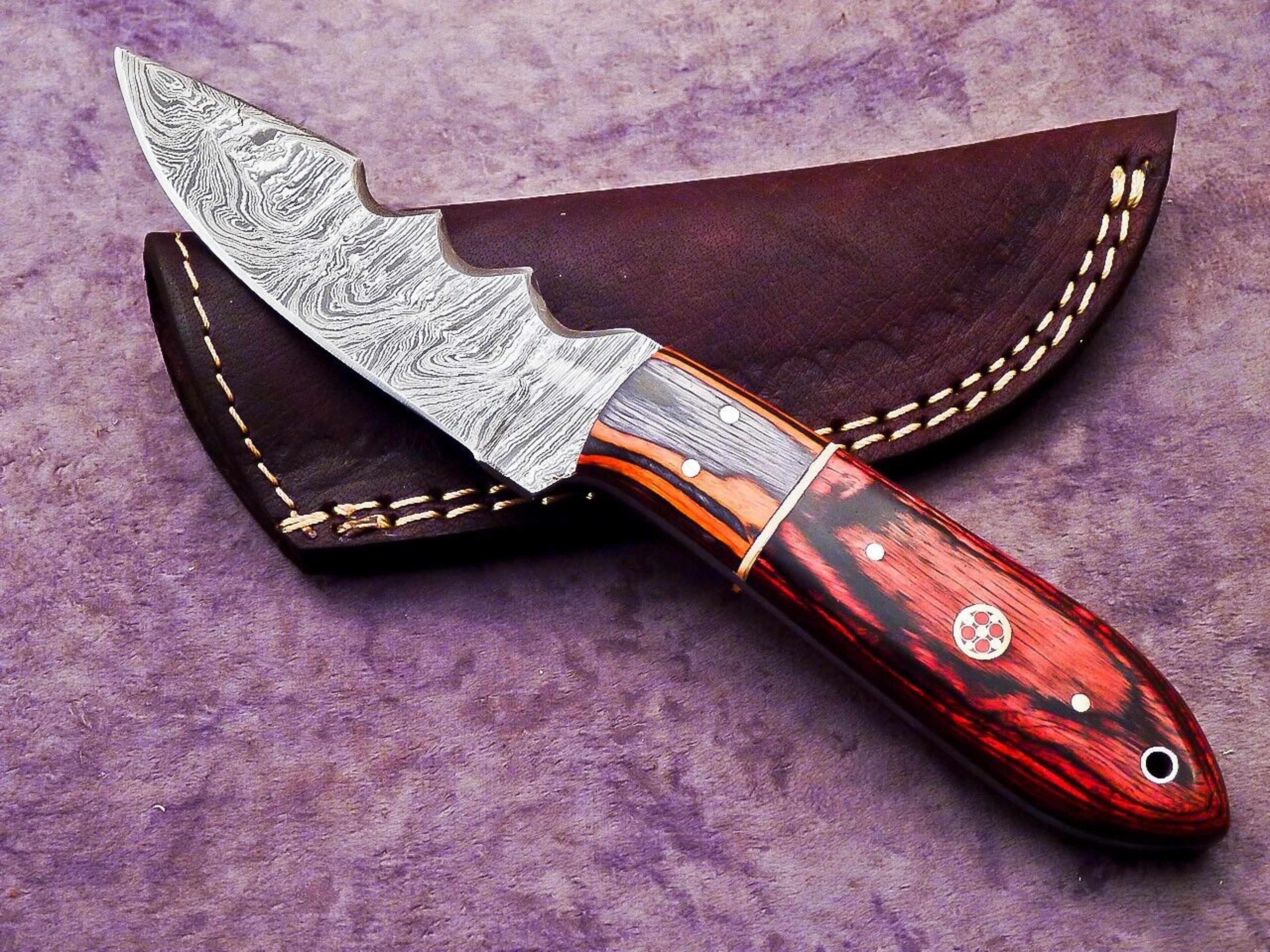 fabolous custom handmade damascus full tang skinner knife fixed blade knife,