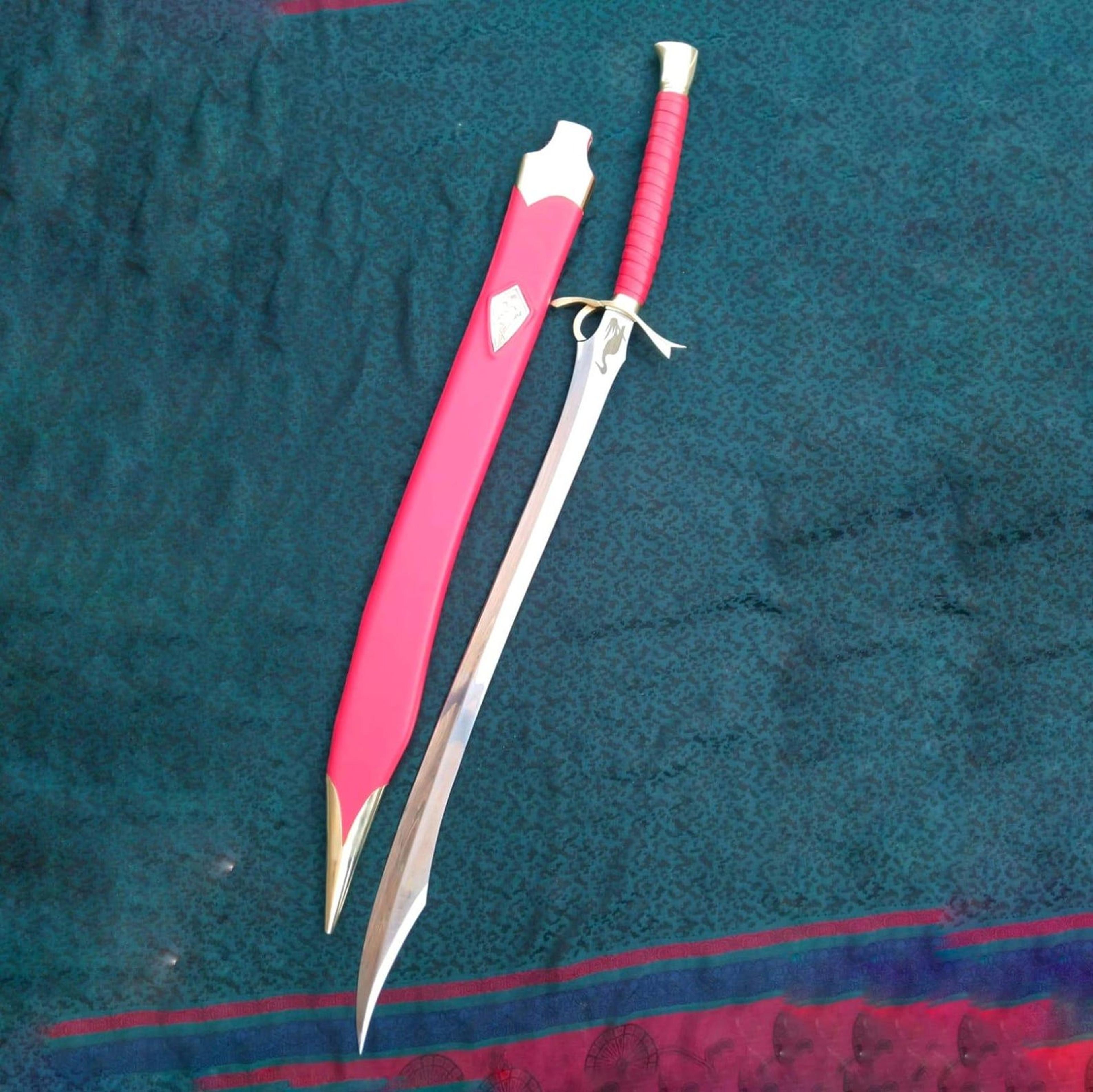 red heron mark sword, handmade fantasy longsword, medieval book inspired decor, collector gift