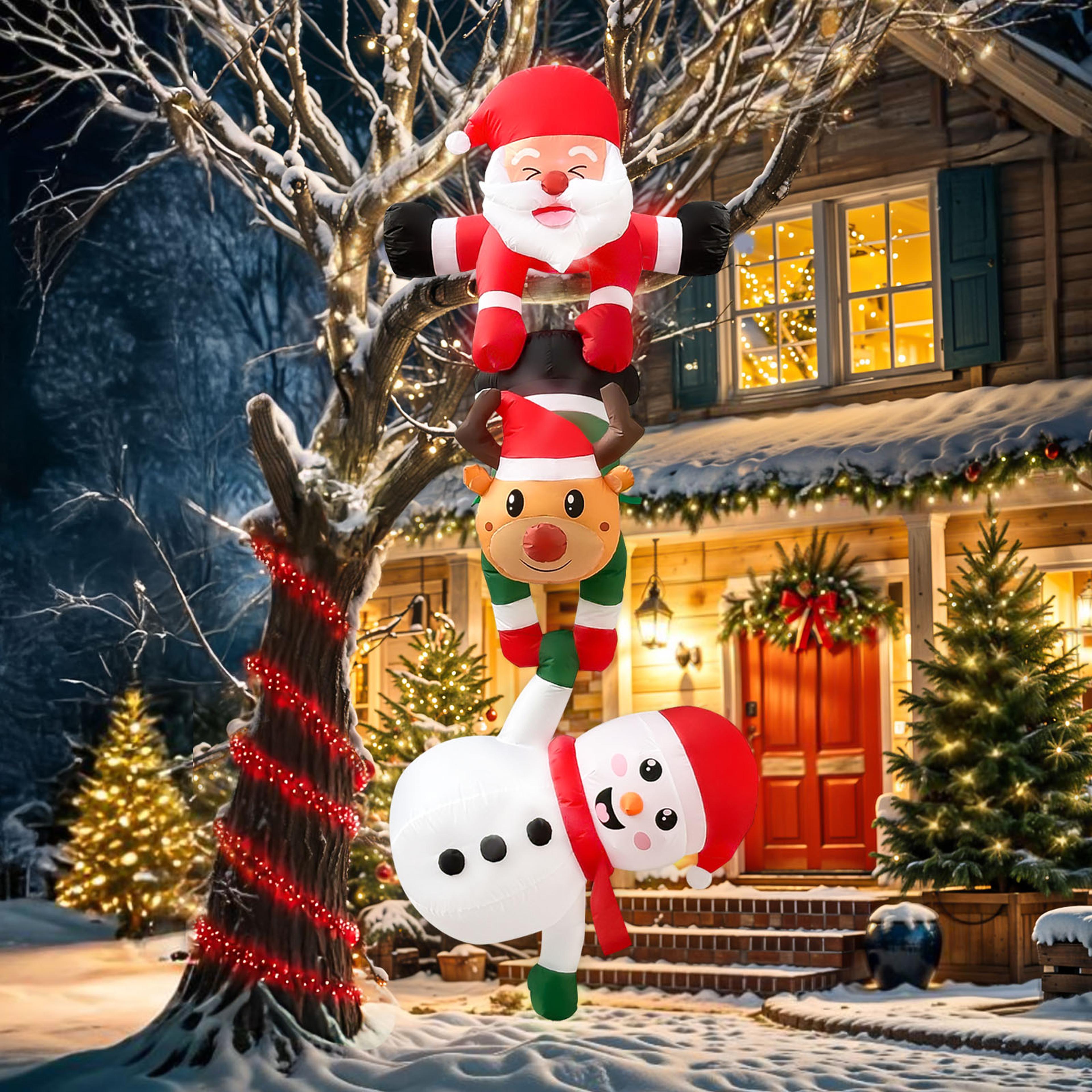 christmas inflatables decor, climbing santa claus xmas decor for beam roof tree, indoor party holiday decoration