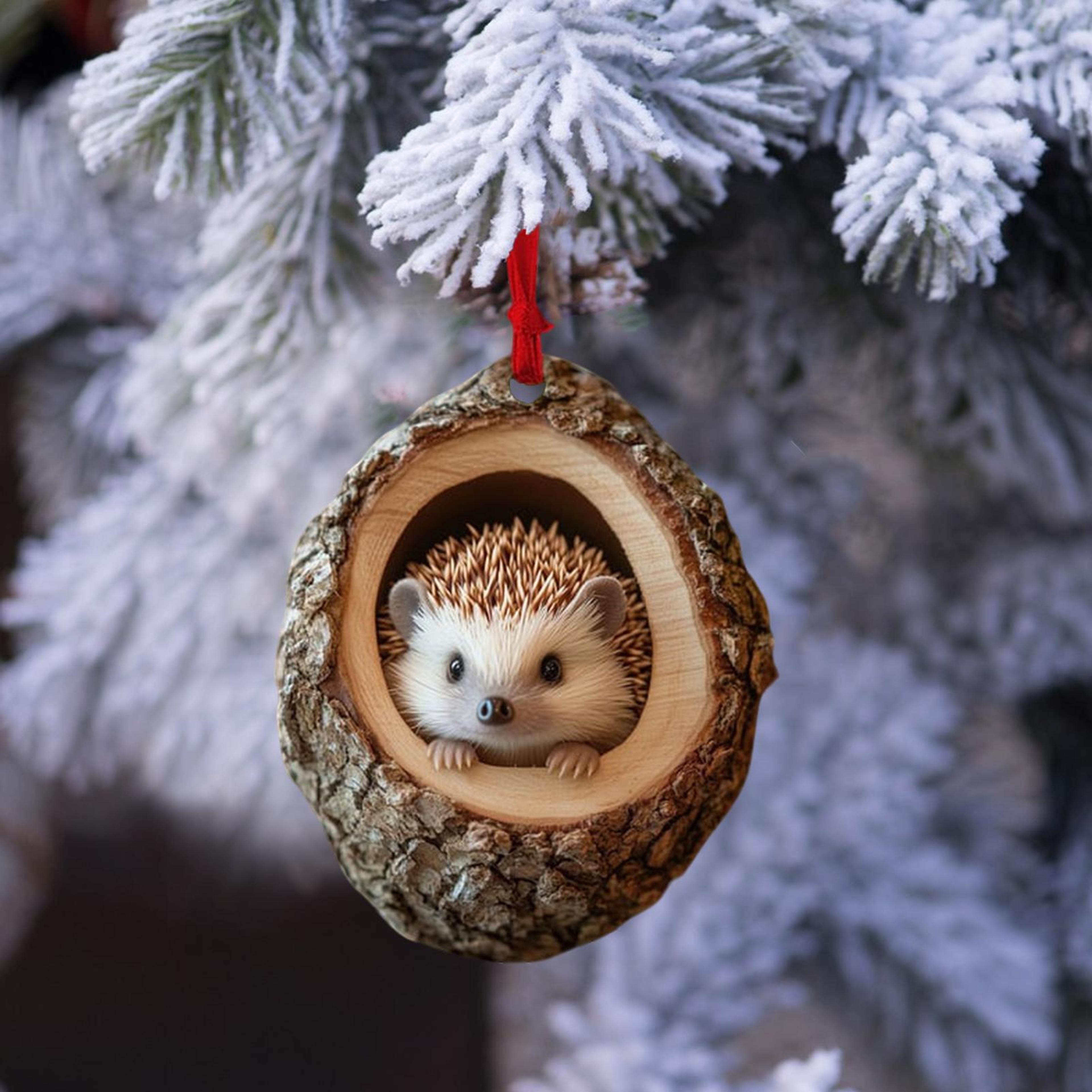 christmas tree pendant seasonal decor, acrylic animal ornaments, hanging xmas navidad party supplies for tree