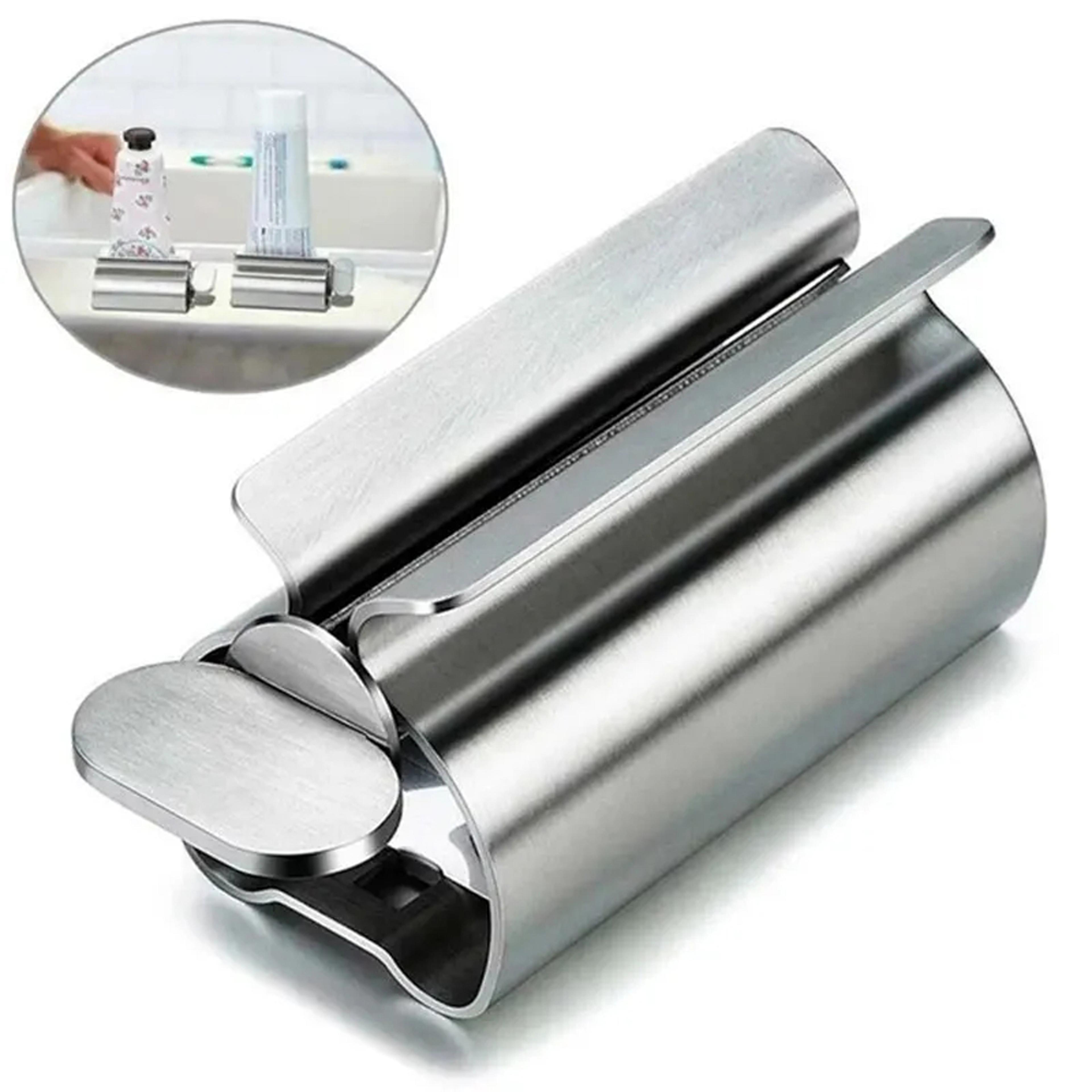 toothpaste squeezer bathroom accessories, tube roller stainless steel wringer, cosmetics ointments rotate dispenser
