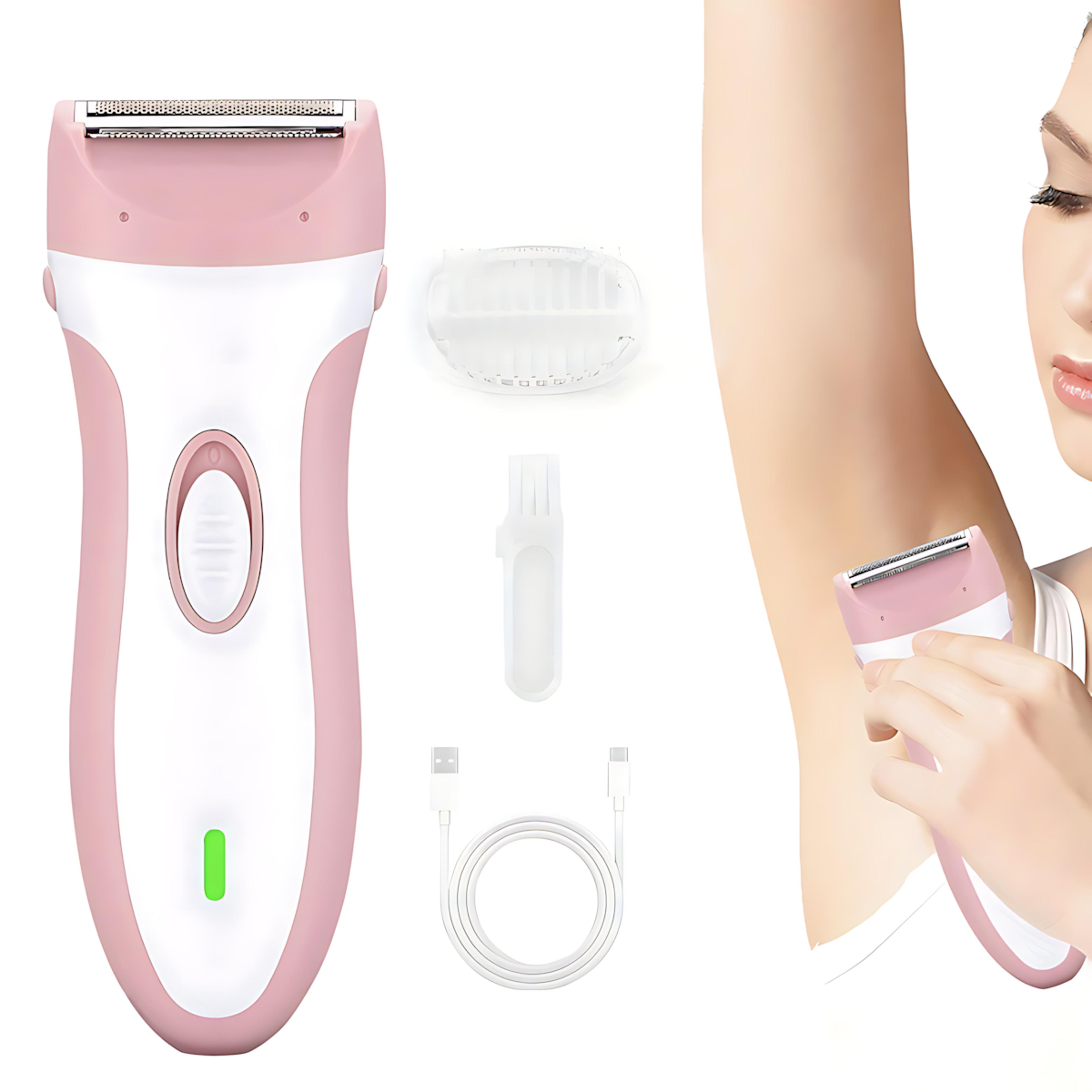 rechargeable women body trimmer shaver, electric razor for arm, leg, bikini line & groin hair removal kit
