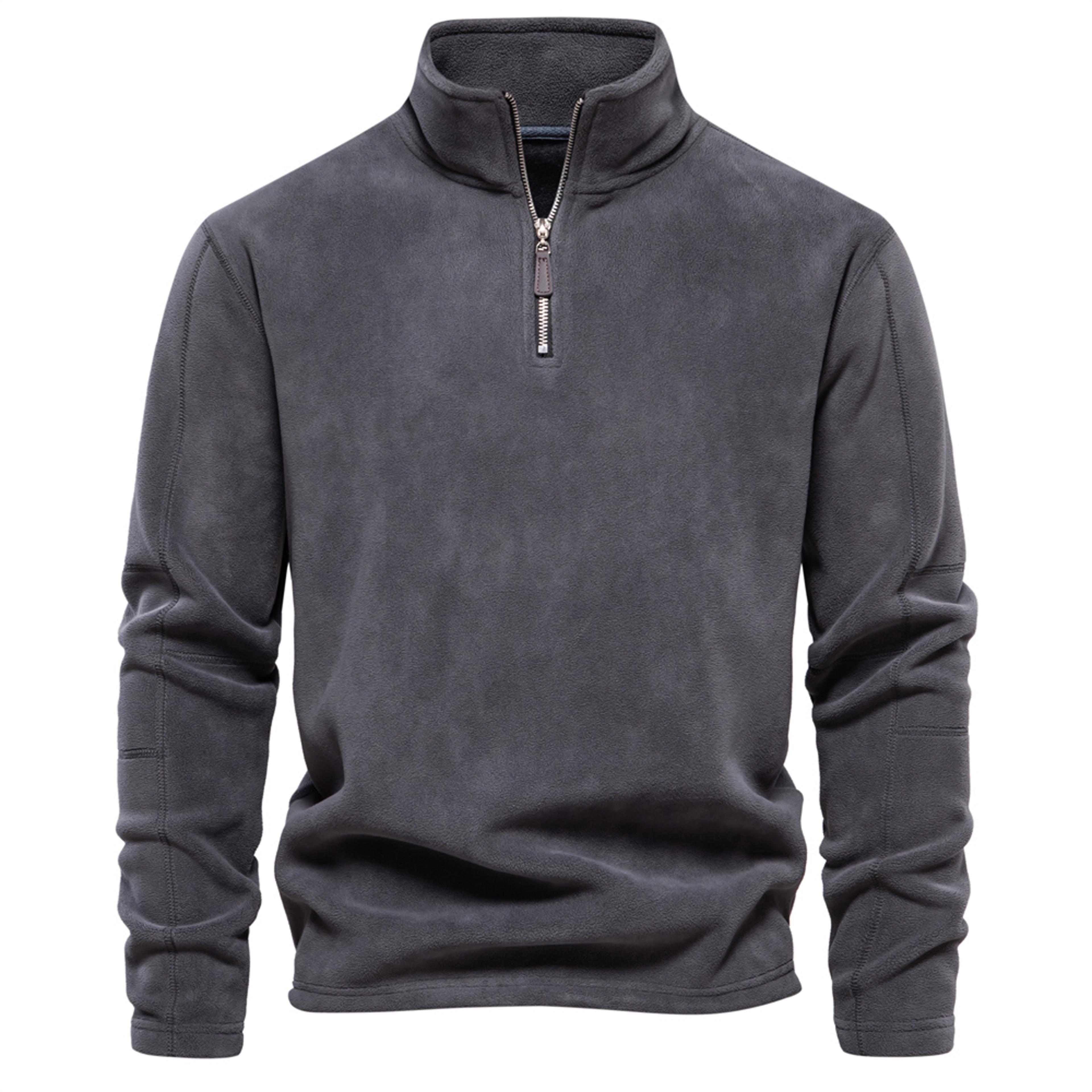 zipper neck pullover men's sweatshirt, soft shell men's jacket, brand quality thicken warm fleece jacket for men