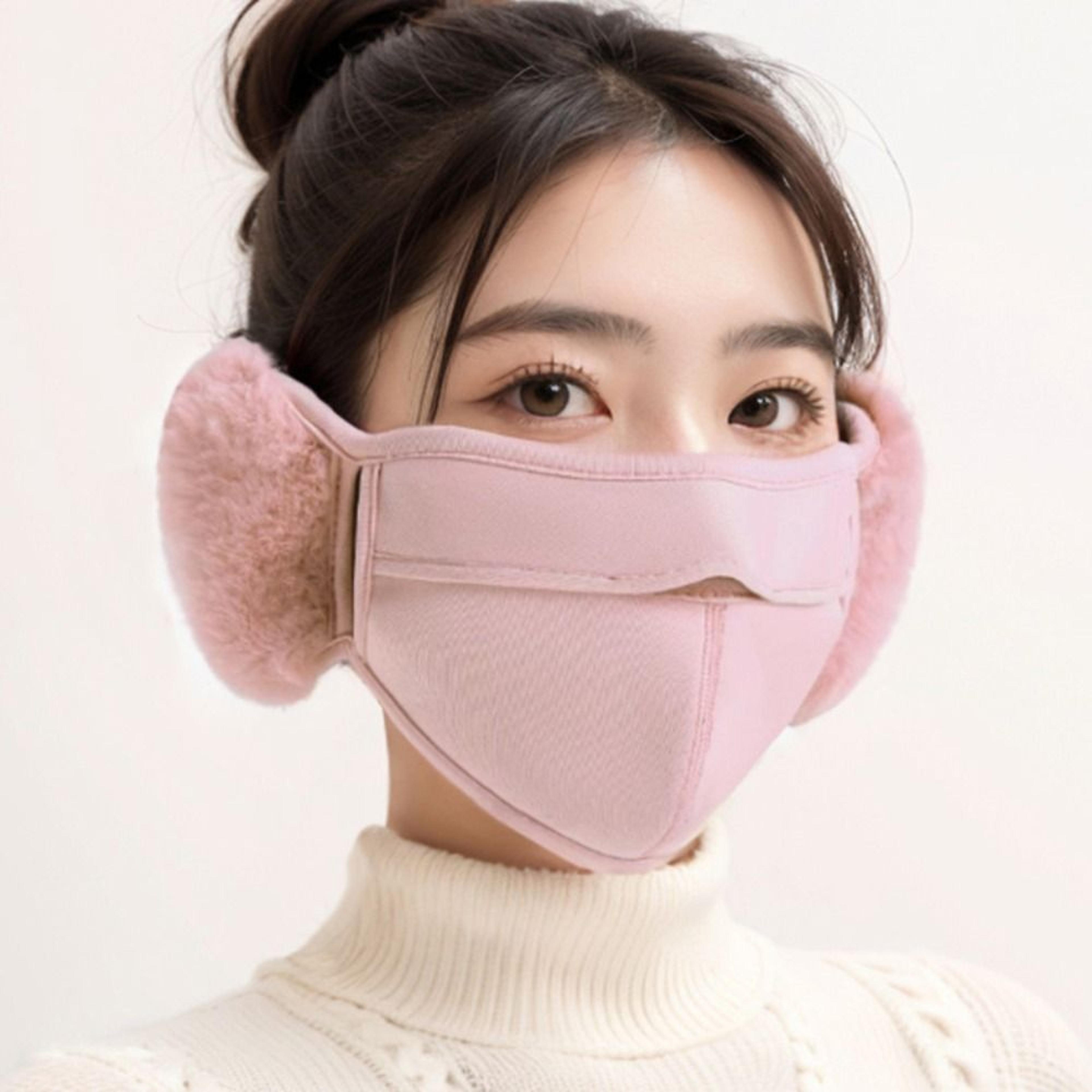 winter warm thermal earmuffs mask, earflap fleece cycling mask, simple windproof dustproof wrap ear warmer