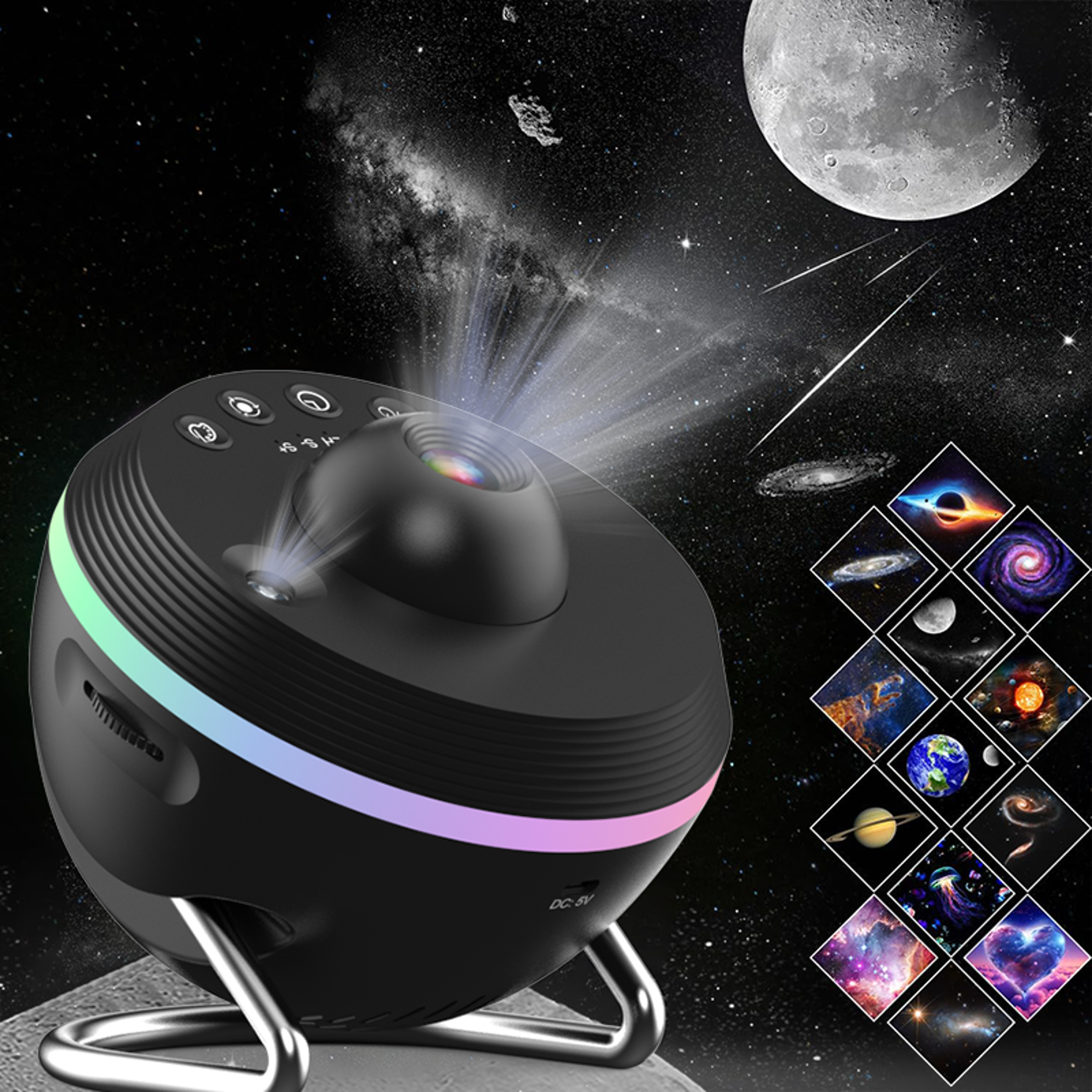 ultra clear night light lamp, rotary space ball projector, galaxy planetarium lights