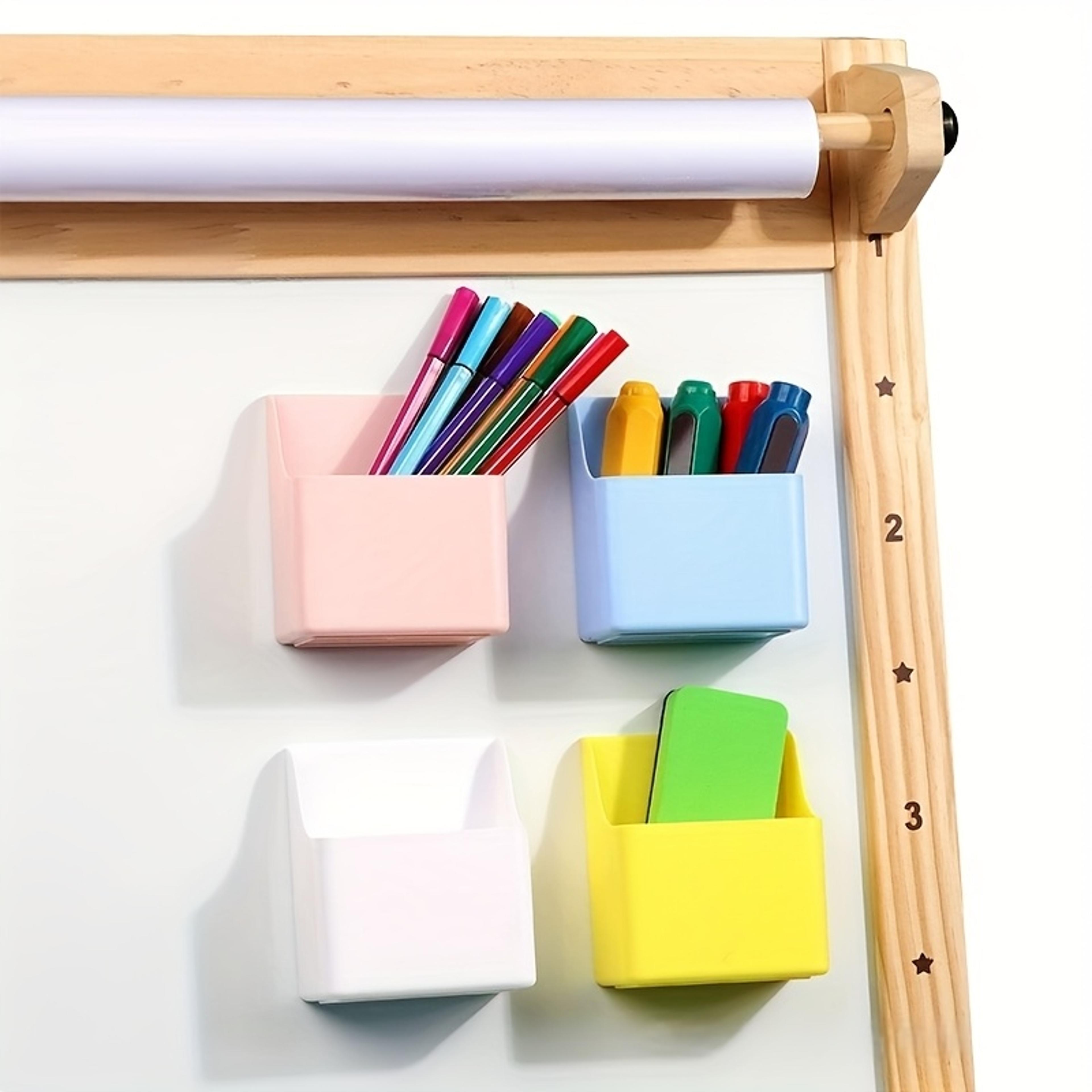 strong magnet pen holder for dry erase board plastic magnetic marker storage boxes, refrigerator locker desk accessories