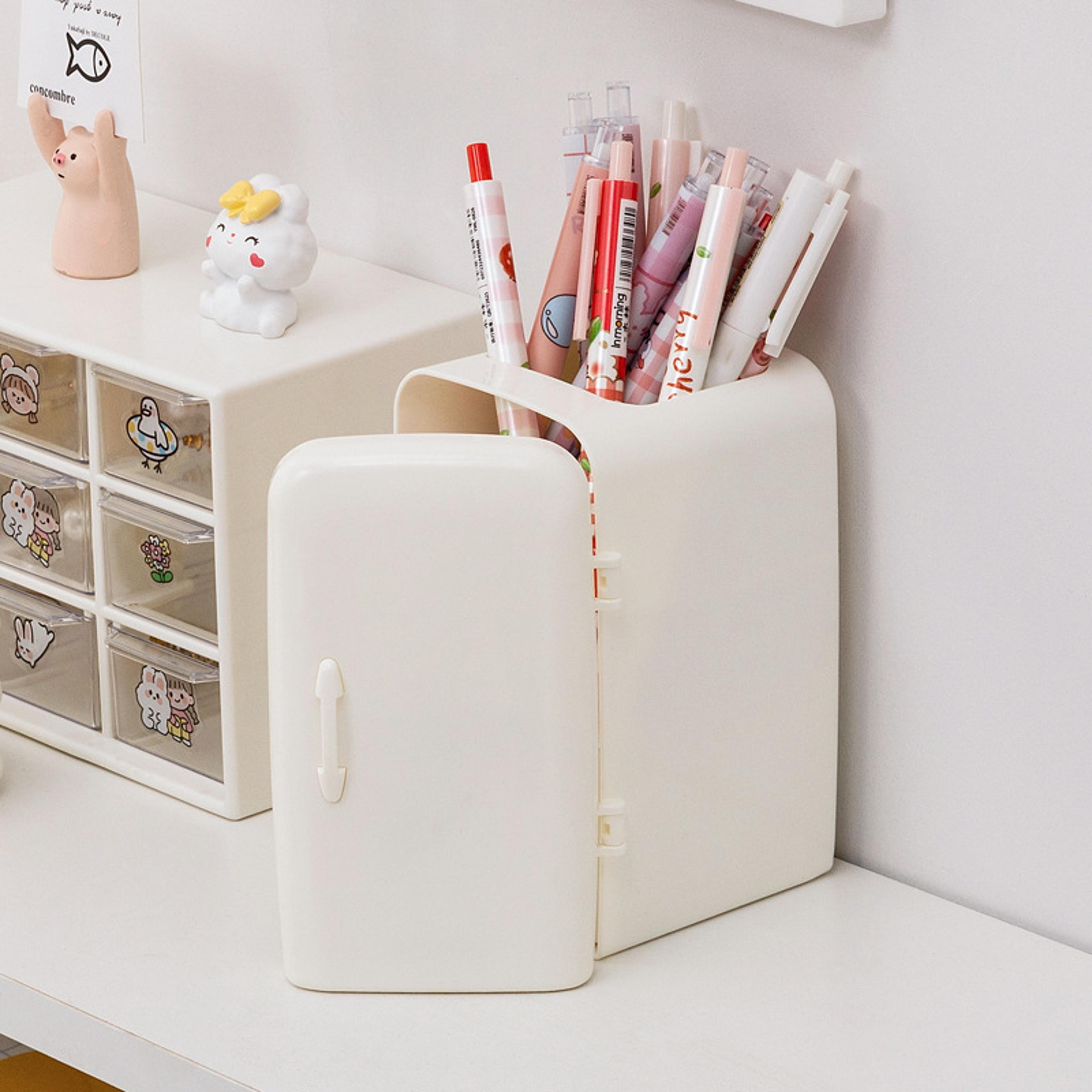 fashionable creative pen holder refrigerator, multi-functional desktop storage box for office, large capacity student