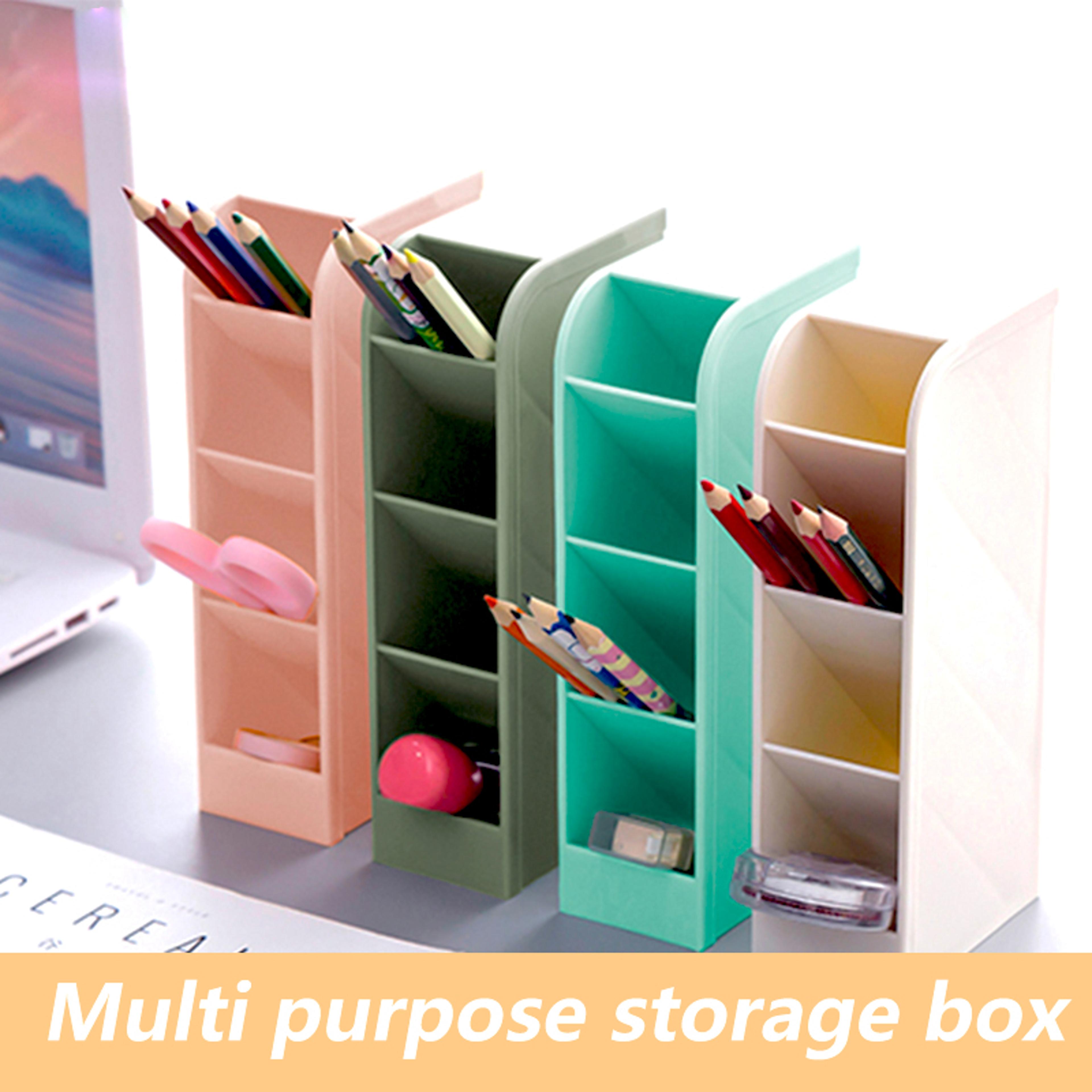 oblique plug-in pen holder, large capacity desktop storage, multi-functional stationery storage box