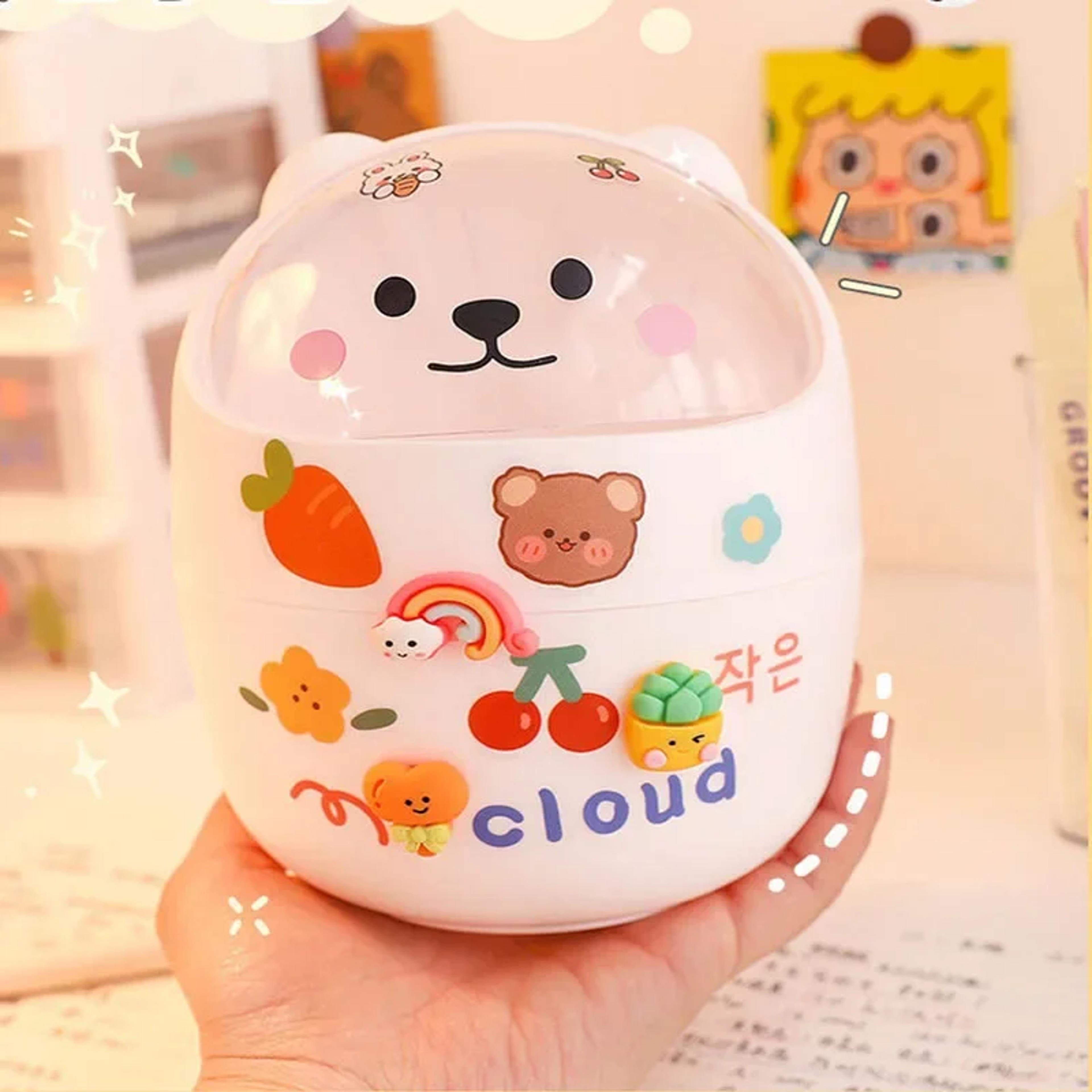 acrylic pen holder desktop organizer, cute office stationery, cosmetics storage box