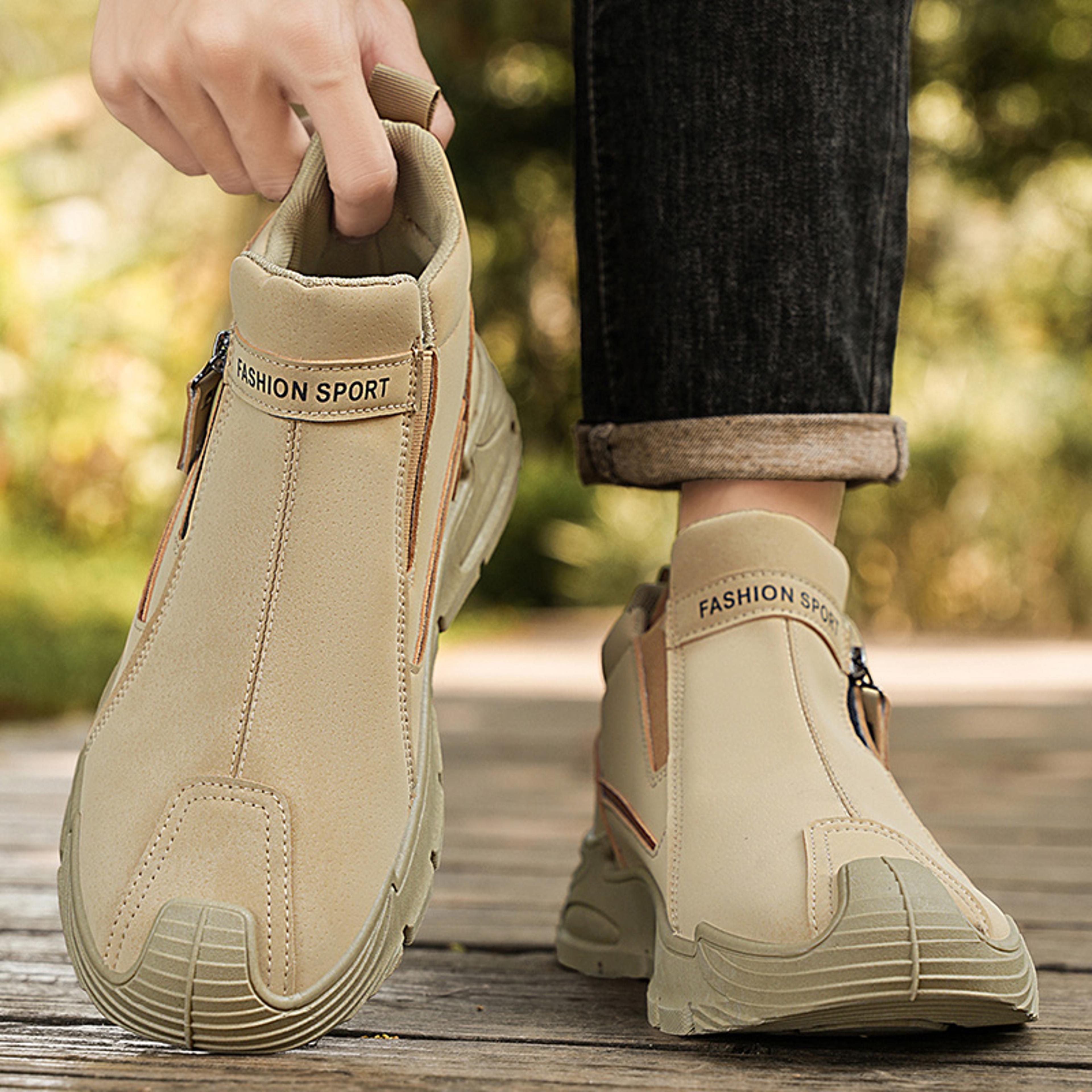 platform fashion short boots zapatillas, comfortable high top autumn men running shoes