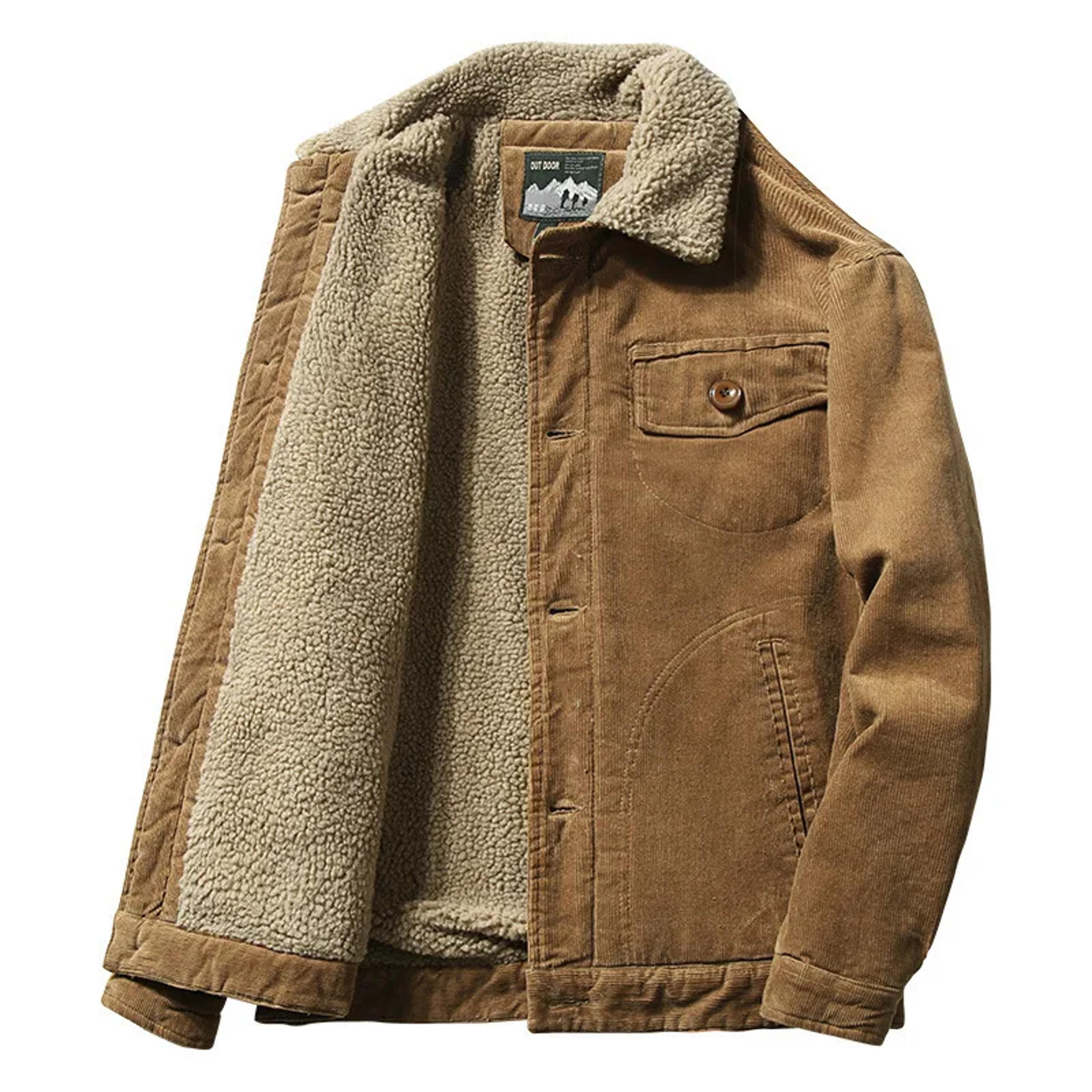 high-quality warm parka jackets for men, korean fashion winter plus velvet corduroy cotton jacket