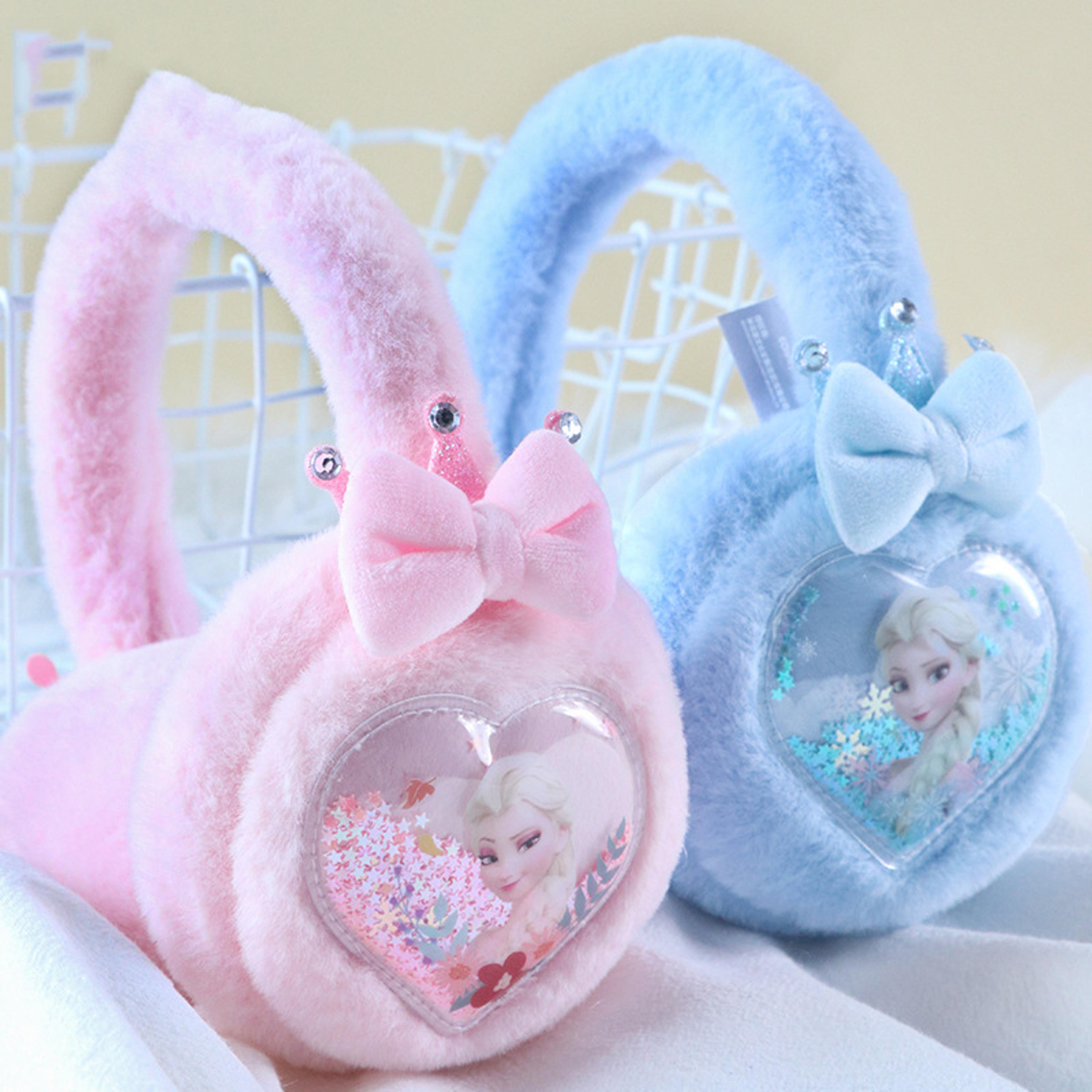 warm plush disney frozen elsa children's earmcups, winter ears and neck protection for girls