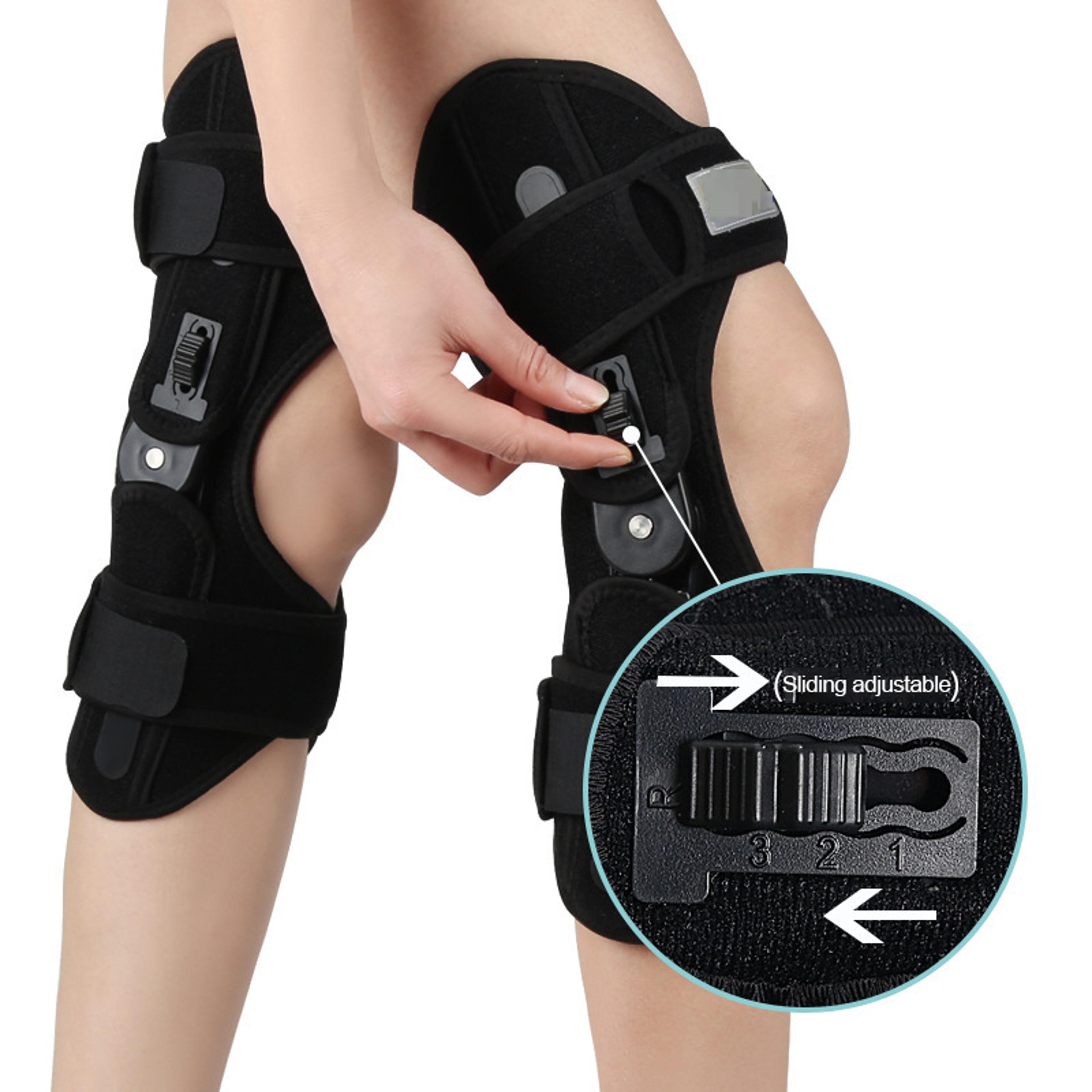 knee rehabilitation adjustable exoskeleton walking aid gear, protective leg joint training knee brace for elderly