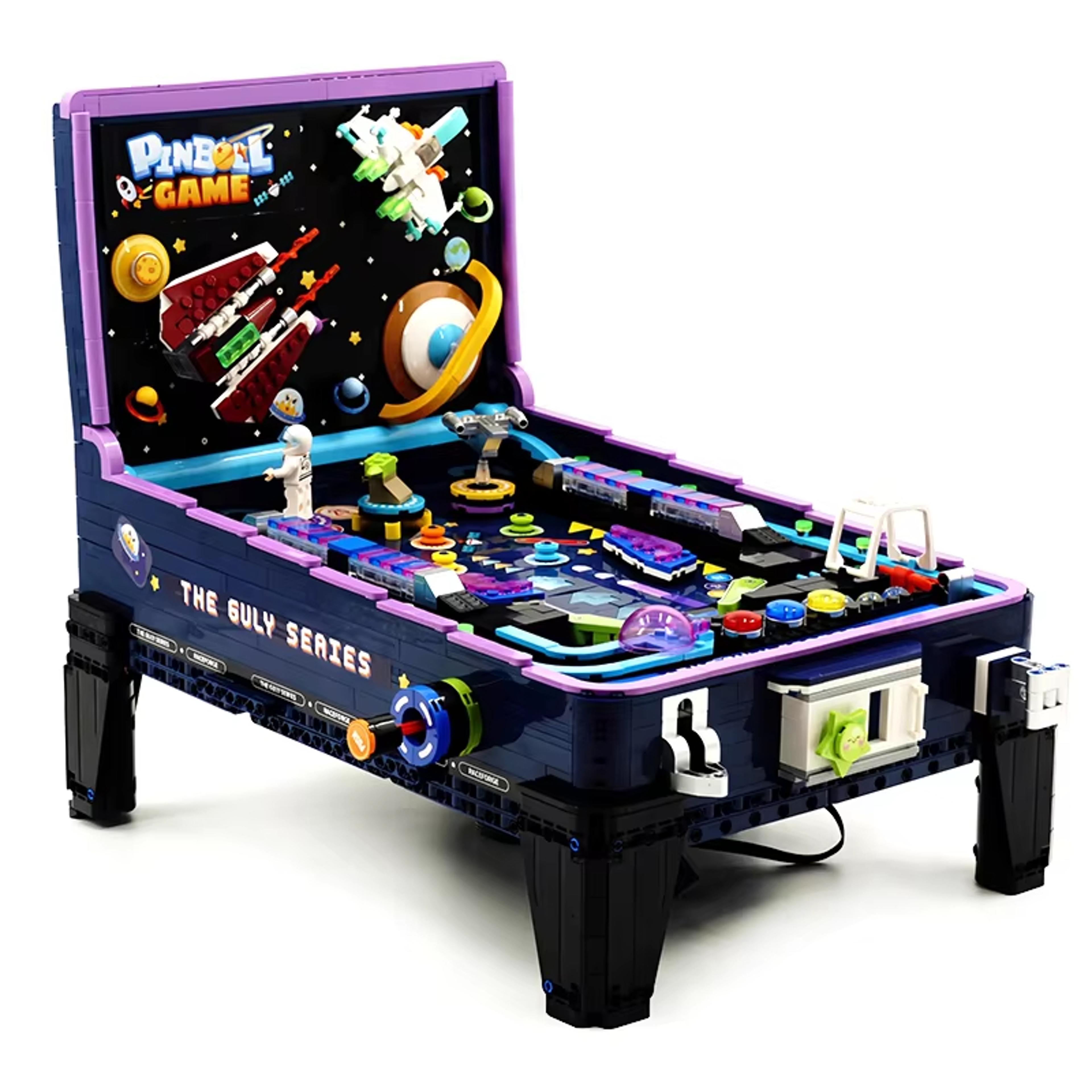 pinball table building block set, educational moc toy, christmas gift for kids