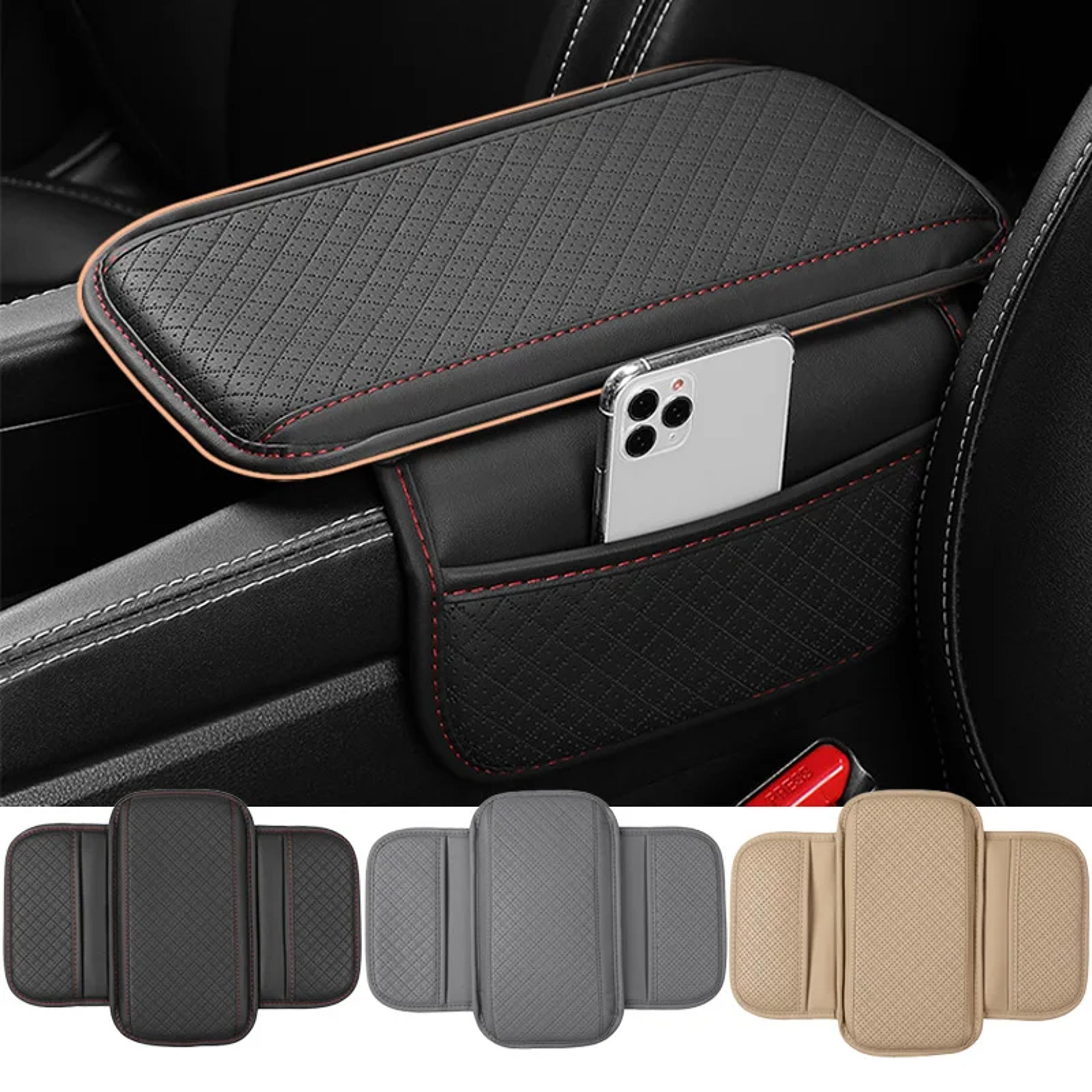 breathable center console box cover, universal car arm rest cushion pu leather, anti scratch armrest box protector