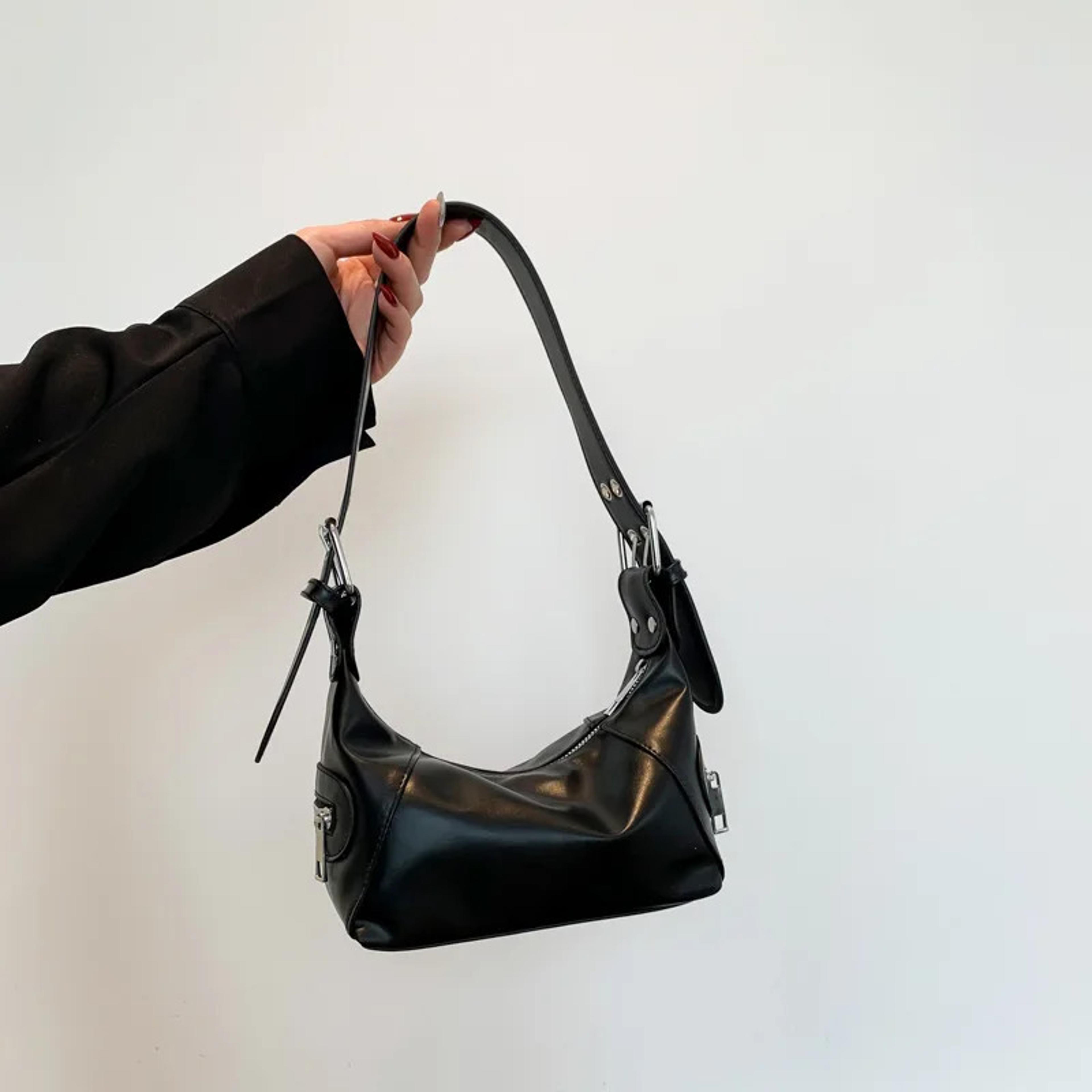 retro leather zipper handbag, new women armpit shoulder bag