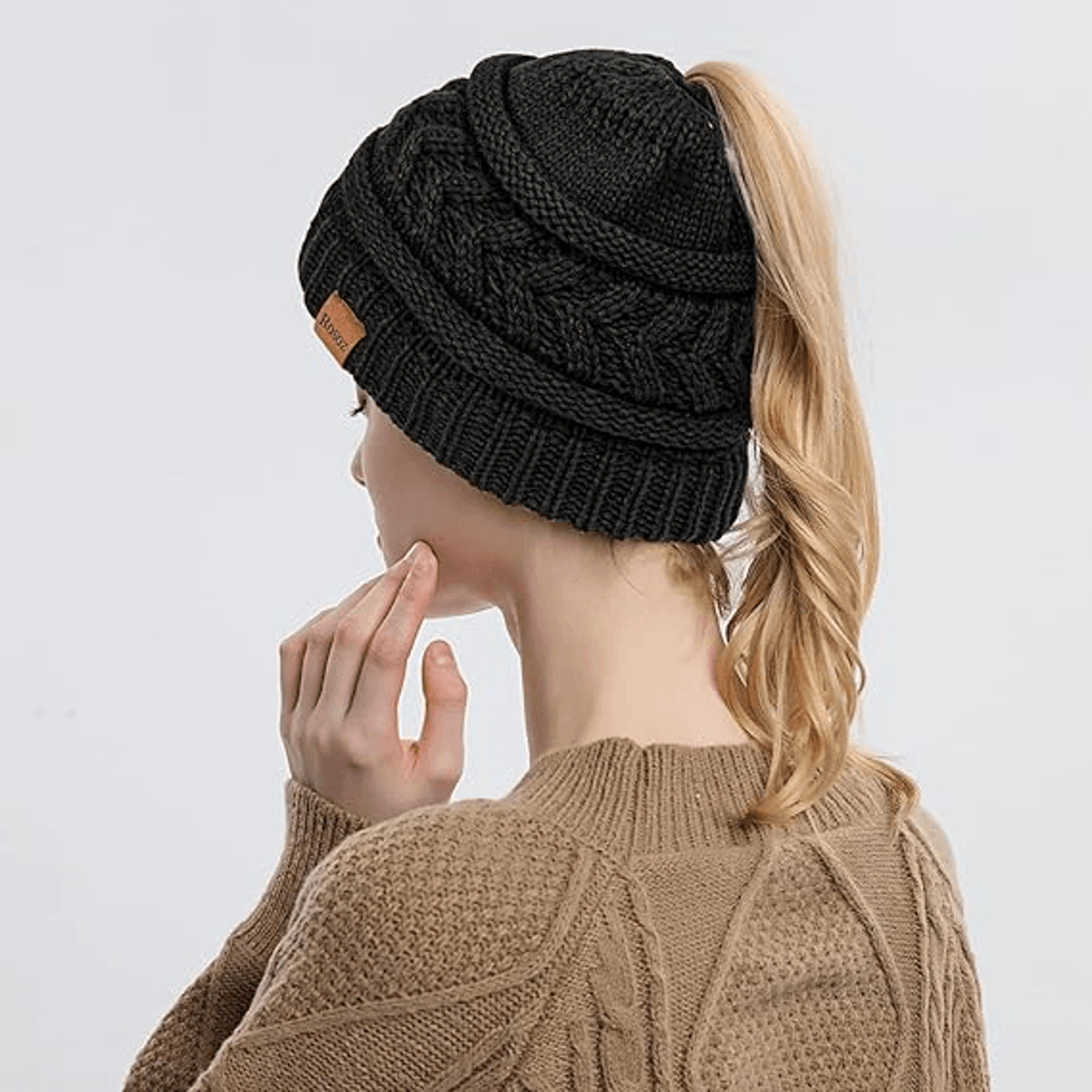 ponytail beanie for winter warmth without ruining your hairstyle