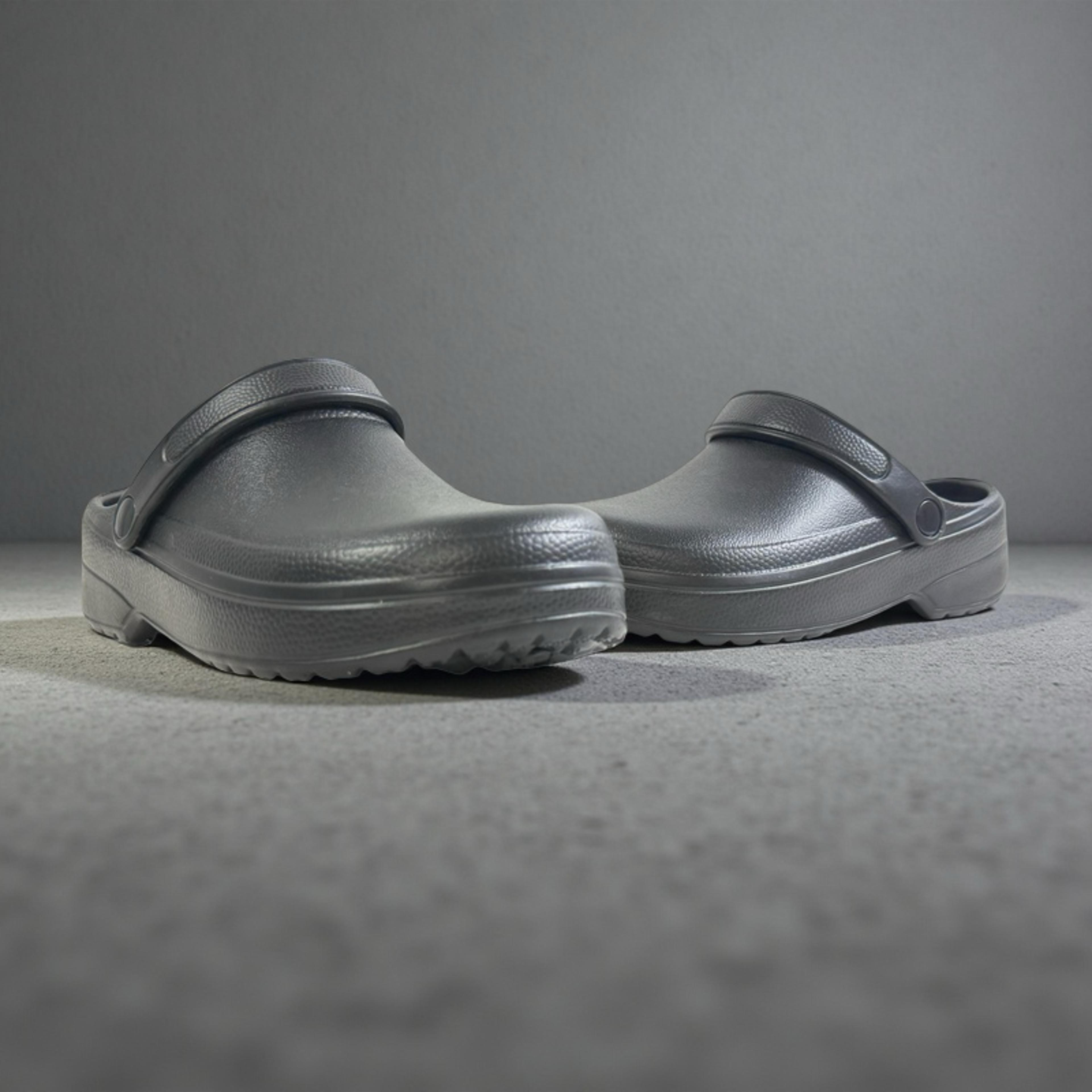 adjustable ankle strap slip-on water-friendly shoes for men, air cushion black clogs, orthopedic comfort walking sandals