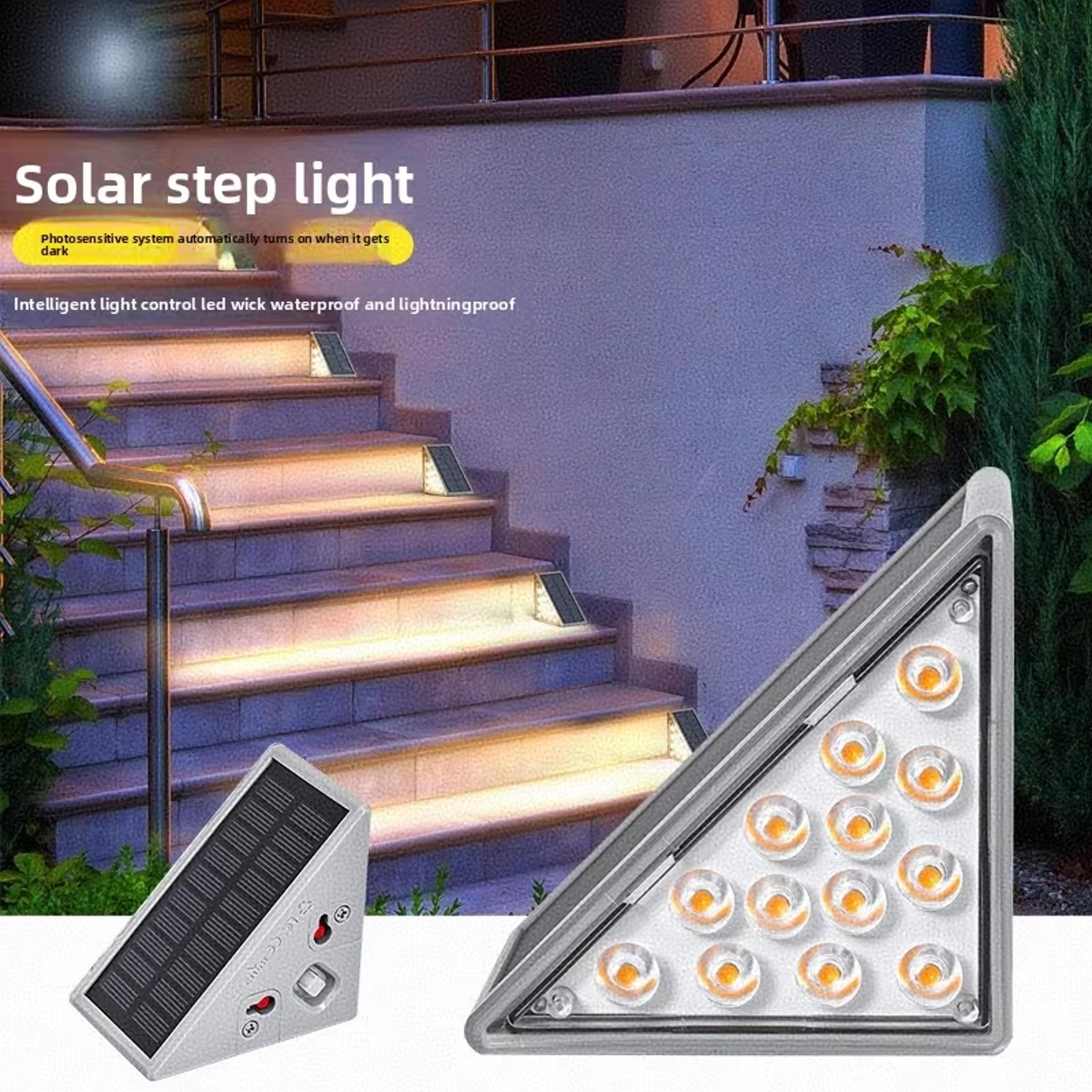 high brightness atmosphere decoration, waterproof led step lights, anti-theft solar lights