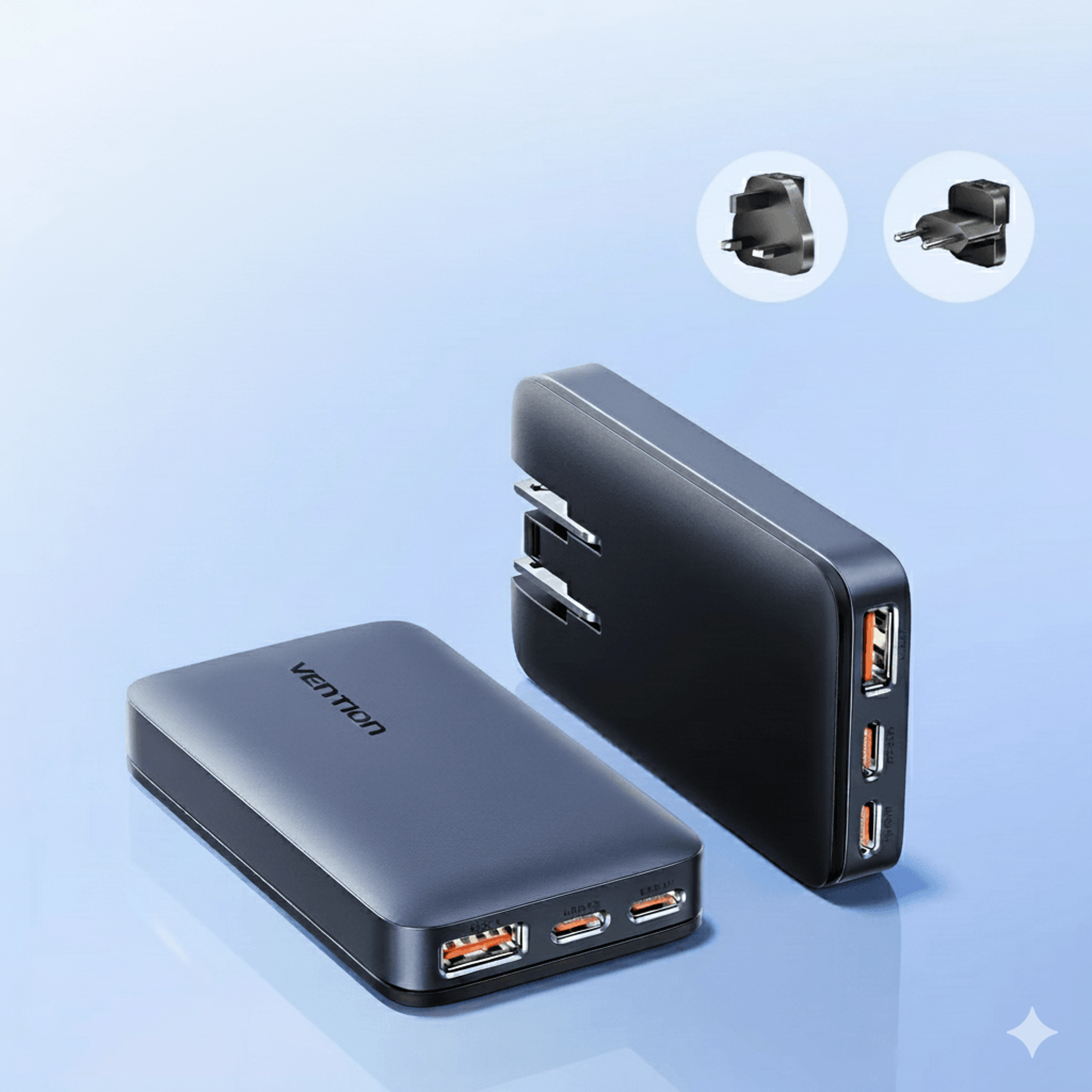 quick charge type c usb charger, portable travel charger for laptop, iphone, fast charge