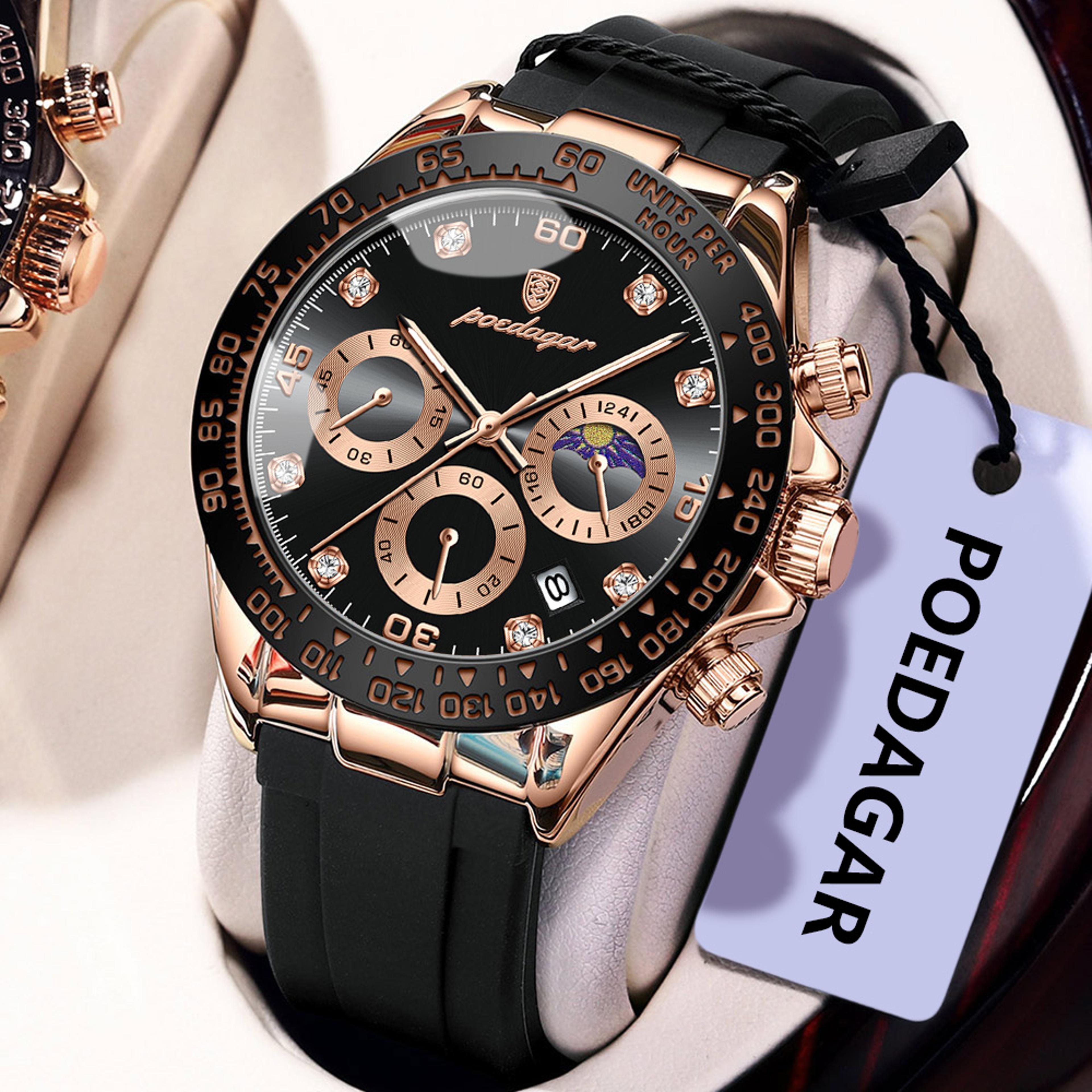 luxury chronograph men wristwatch, high quality quartz man watch, waterproof luminous military men watches