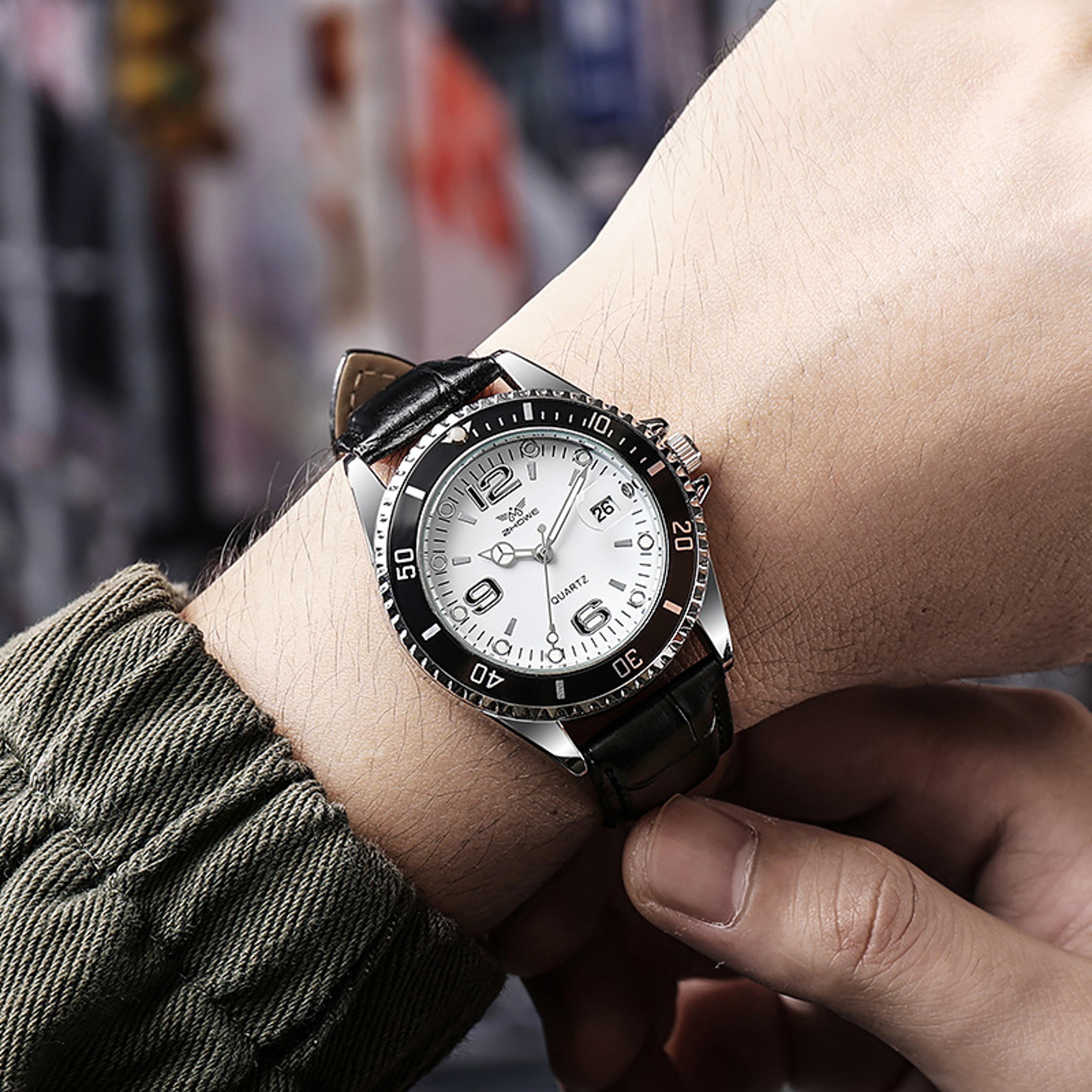 luxury business waterproof men watch, new top brand man wristwatch, quartz leather men's watches handsome