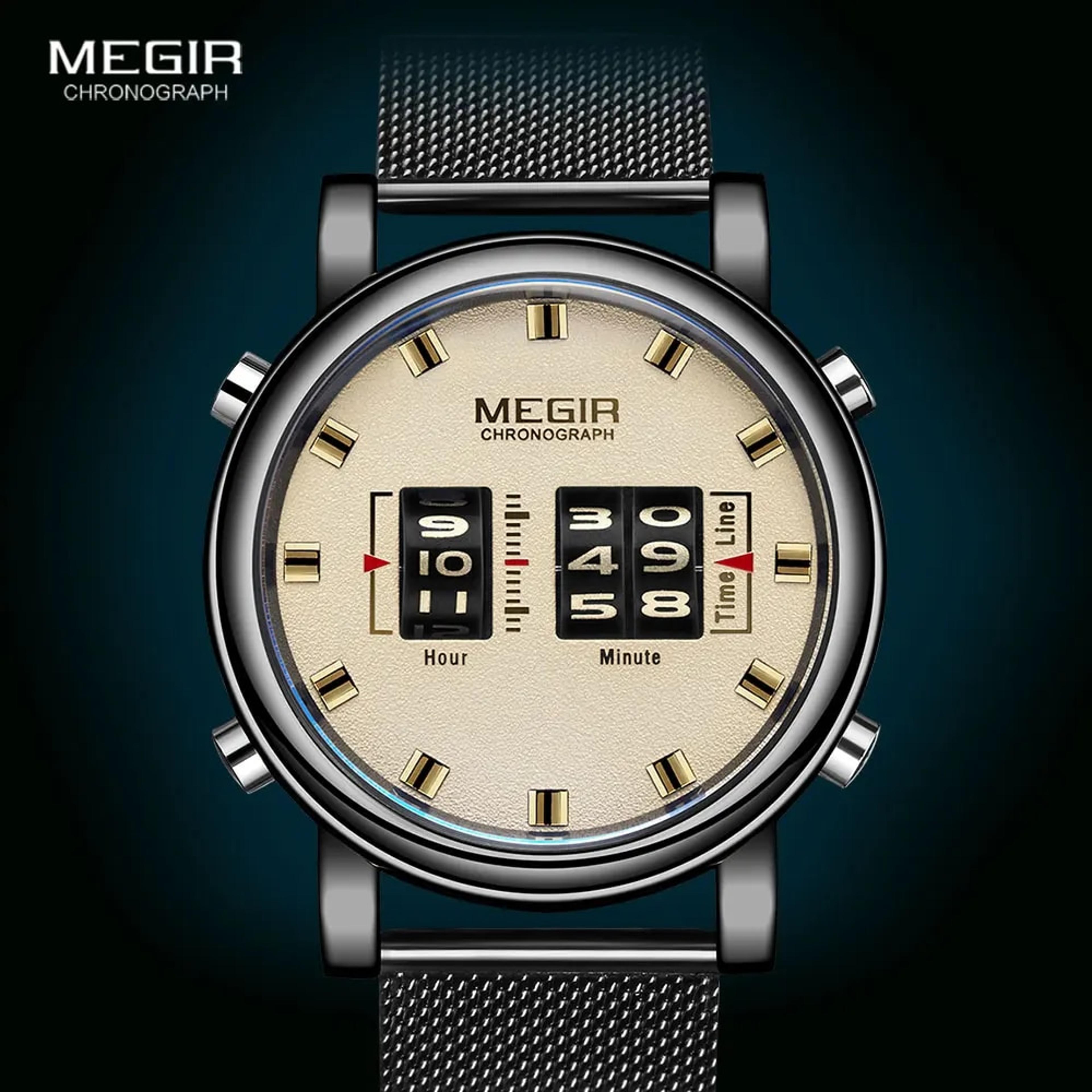 military sport new luxury watches men, stainless steel mesh strap wristwatch, pointer quartz watch man fashion